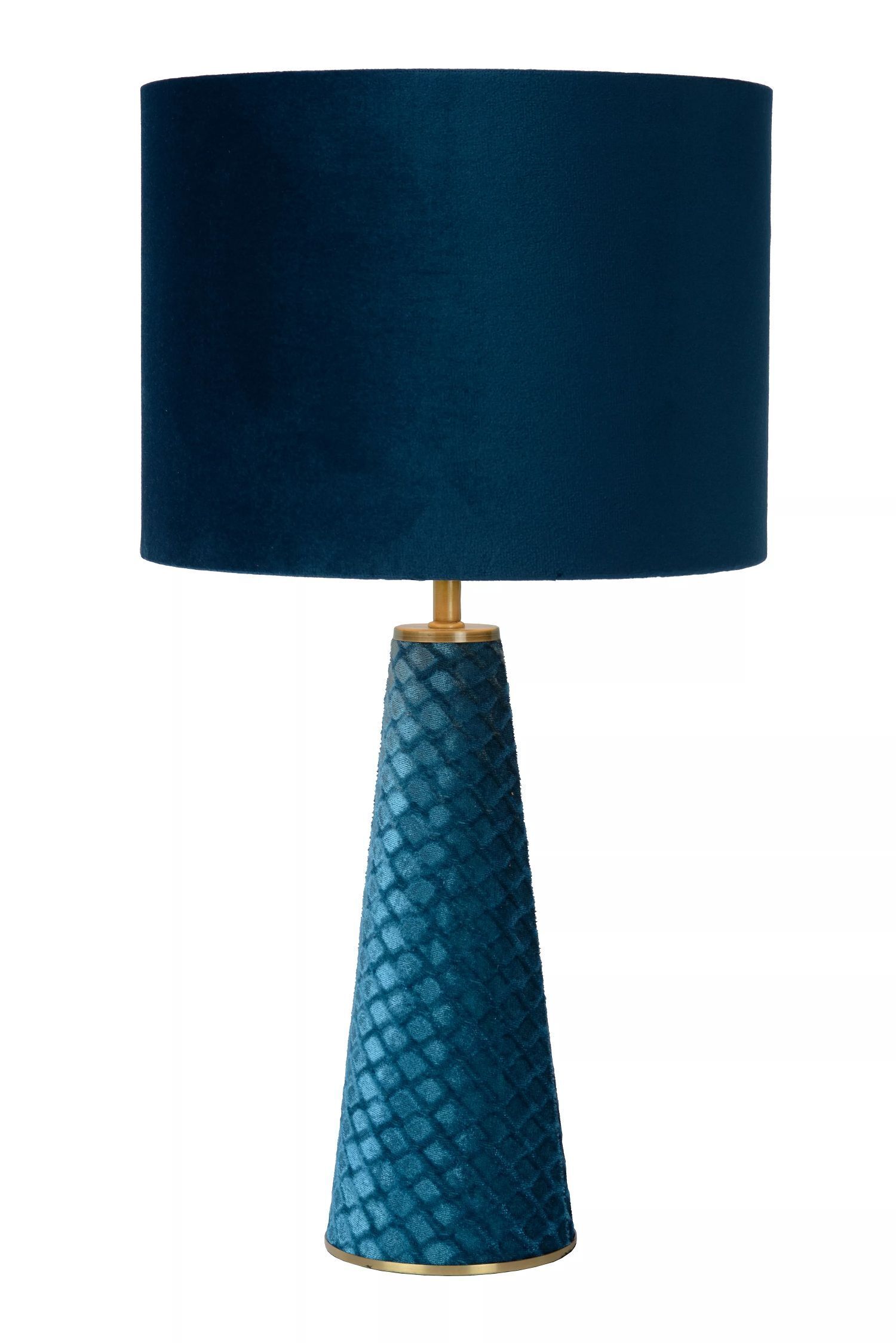 Tischleuchte Modern Stoff Metall Türkis 47 cm E27 rund Lampe, Lampenschirm, Tischlampe