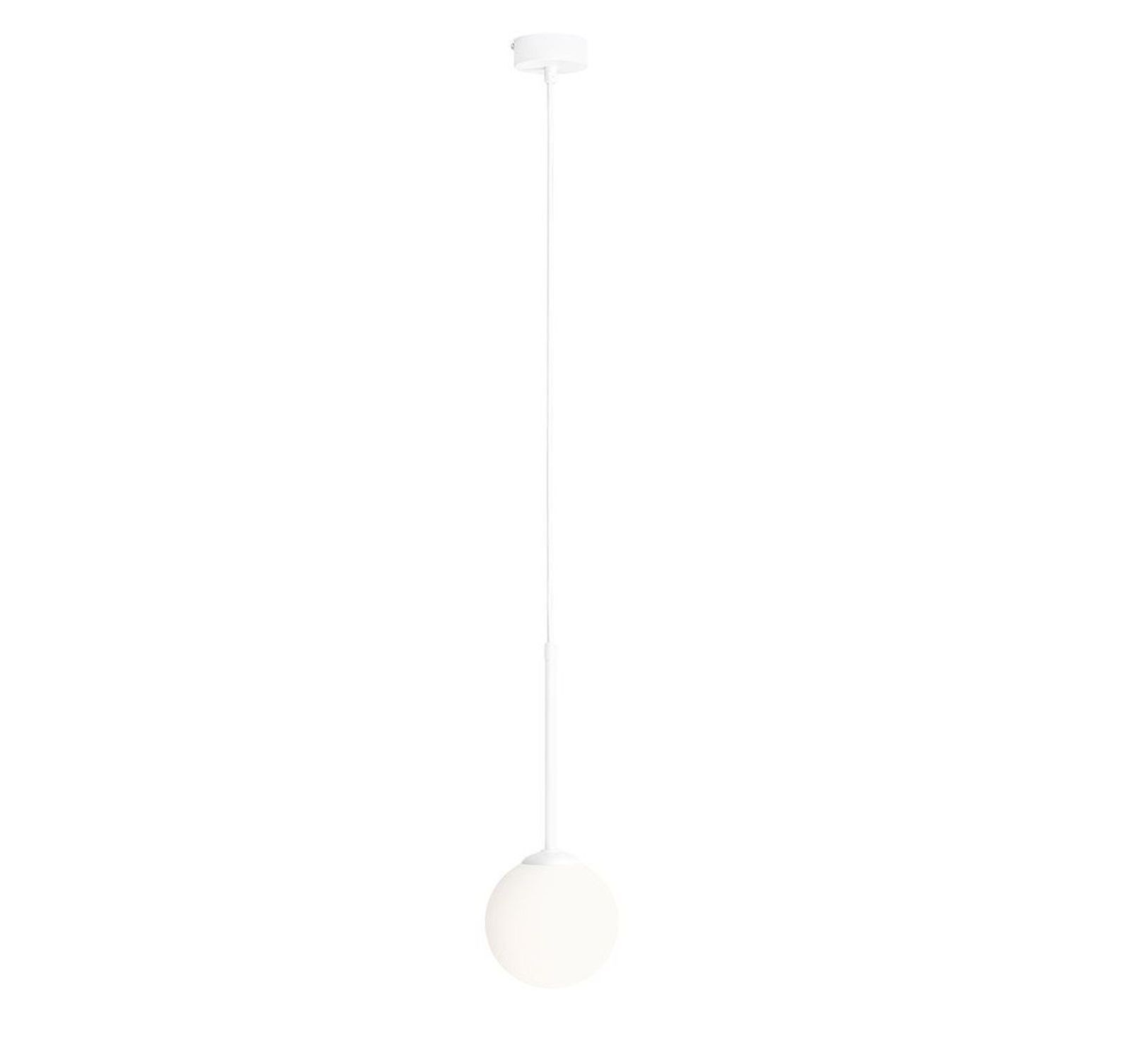 Lampe à suspendre blanche E14 Blanc Verre Abat-jour sphérique Ø14 cm rond