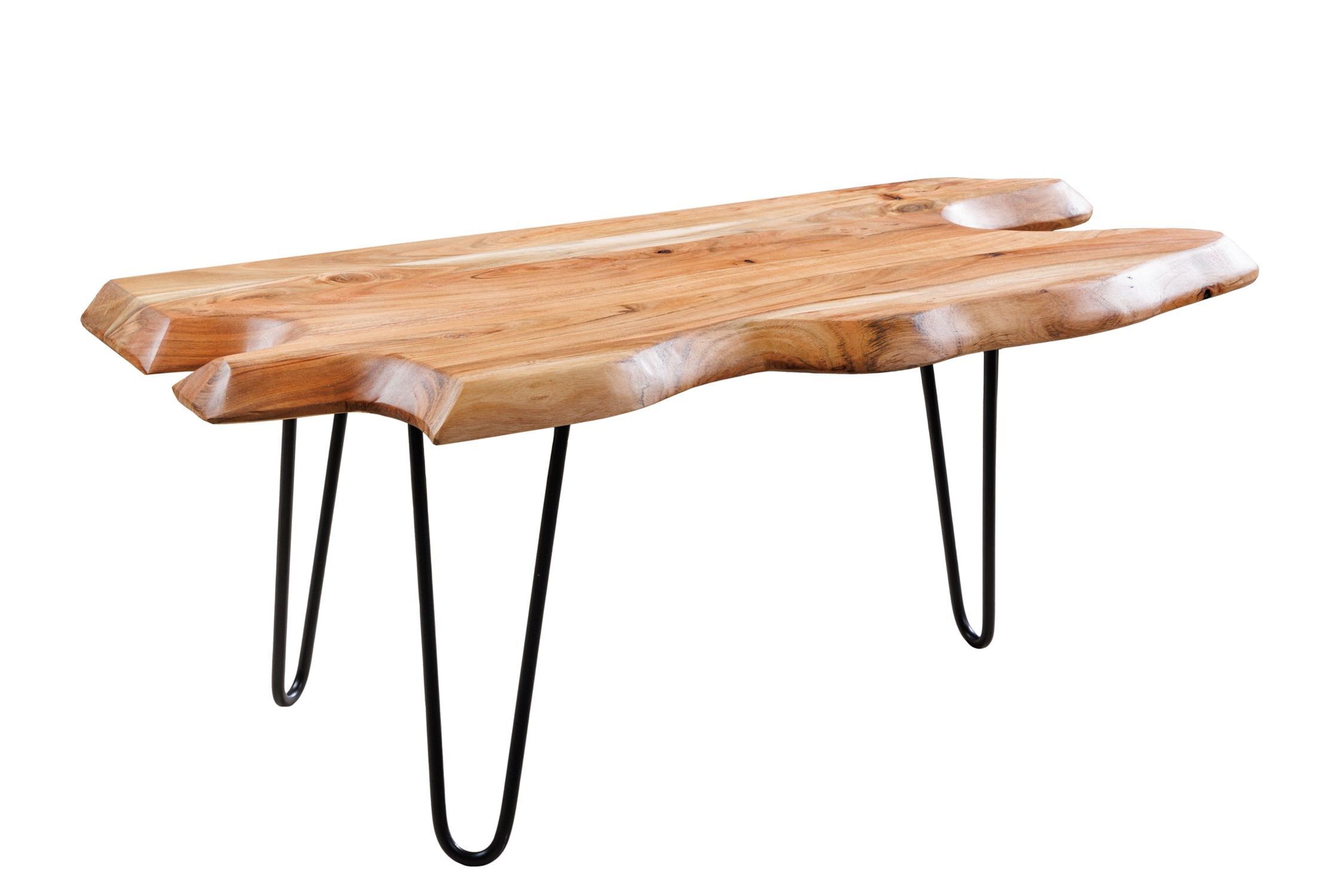 Table basse en bois d'acacia métal 100x41 cm (LxlxH) artisanale