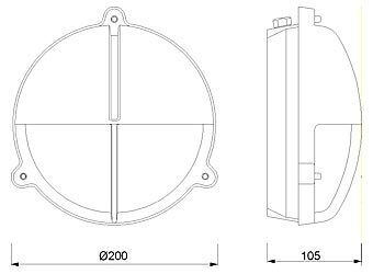 Applique extérieure chrome IP54 en laiton ronde Maritim