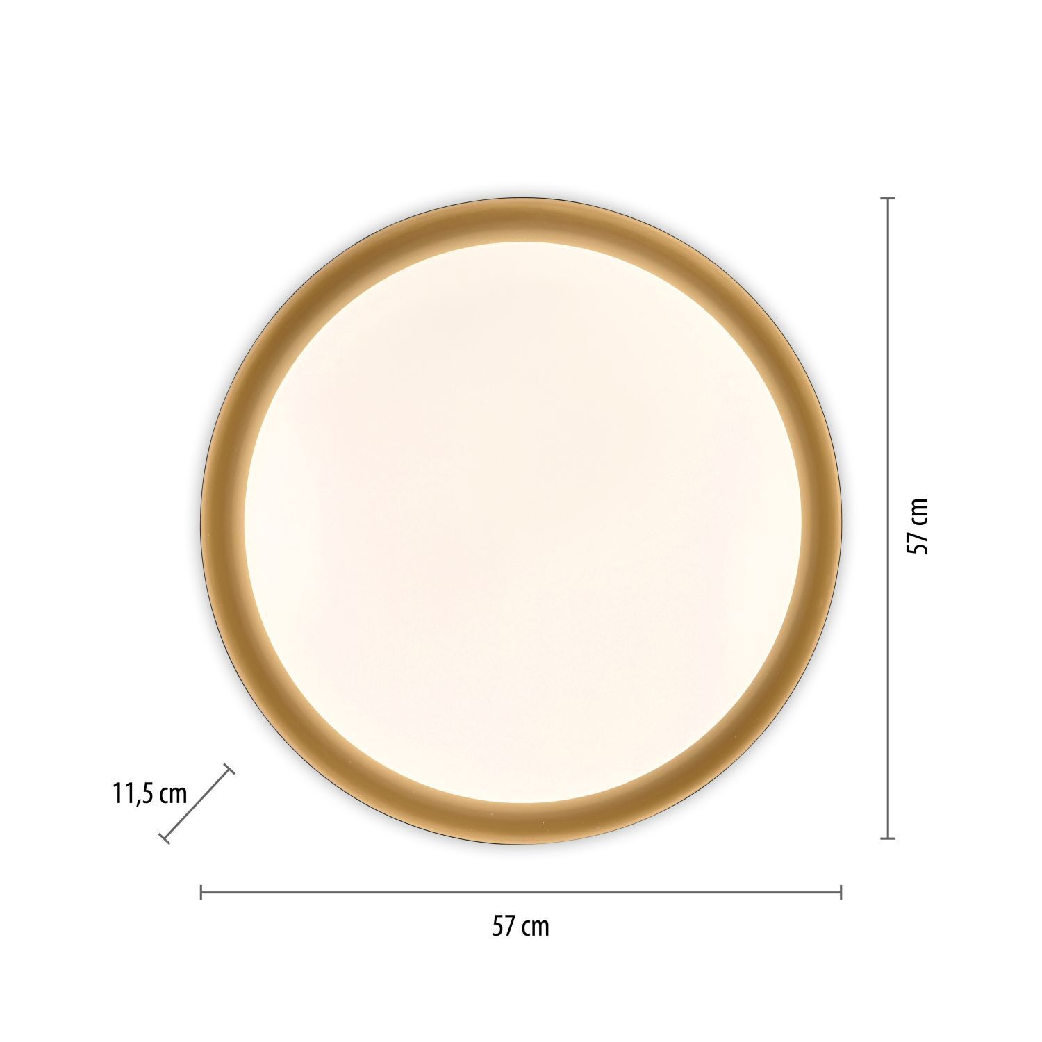 Dimmbare LED Deckenlampe Schwarz Gold Ø57 cm 3850 lm Oval, Teller