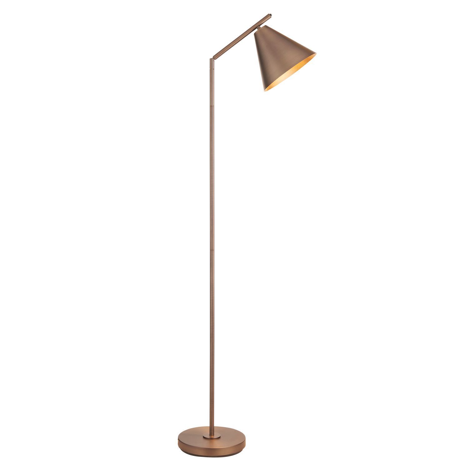 Lampadaire métal 158 cm bras réglable E27 bronze antique