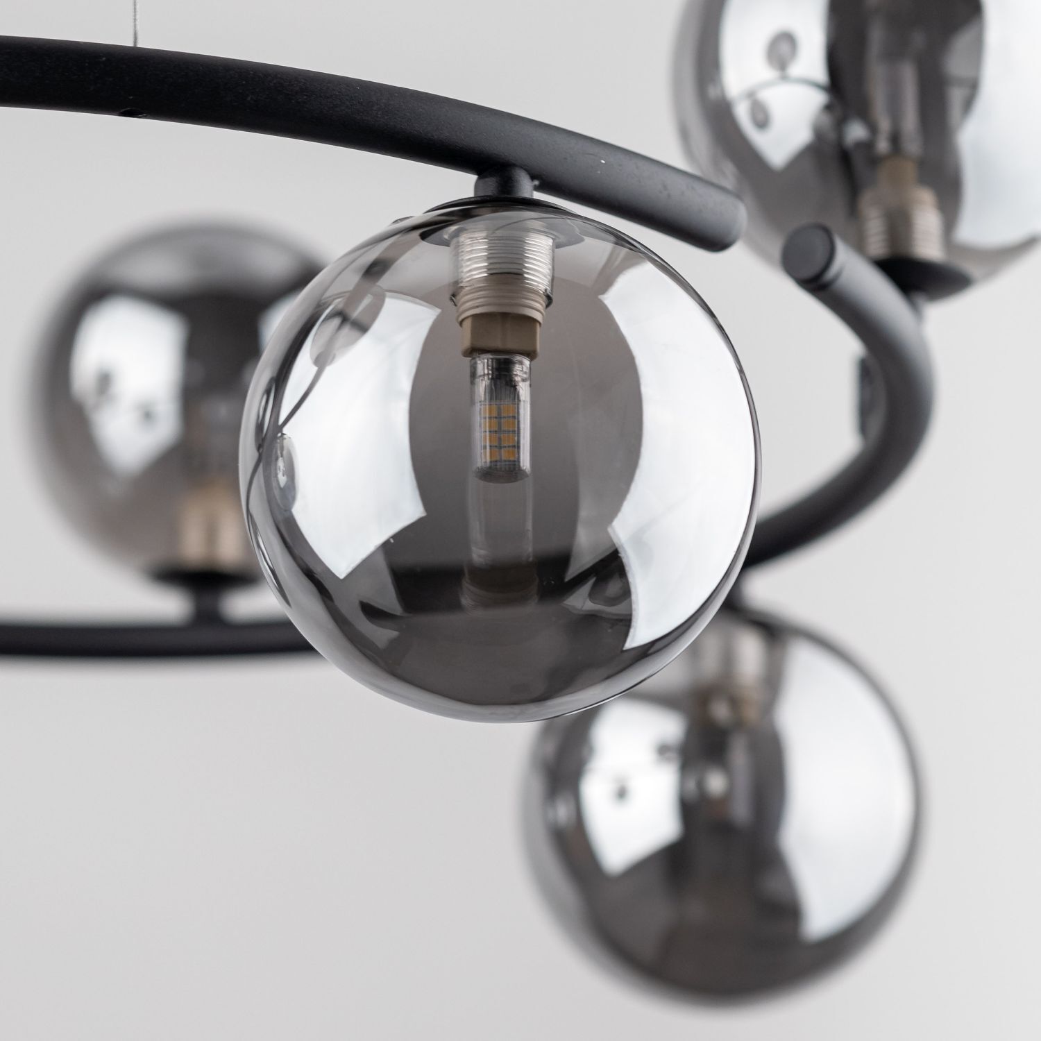 Lampe à suspendre métal verre fumé G9 Ø 62 cm H : max. 140 cm Leuchter, Lampe, Beleuchtung