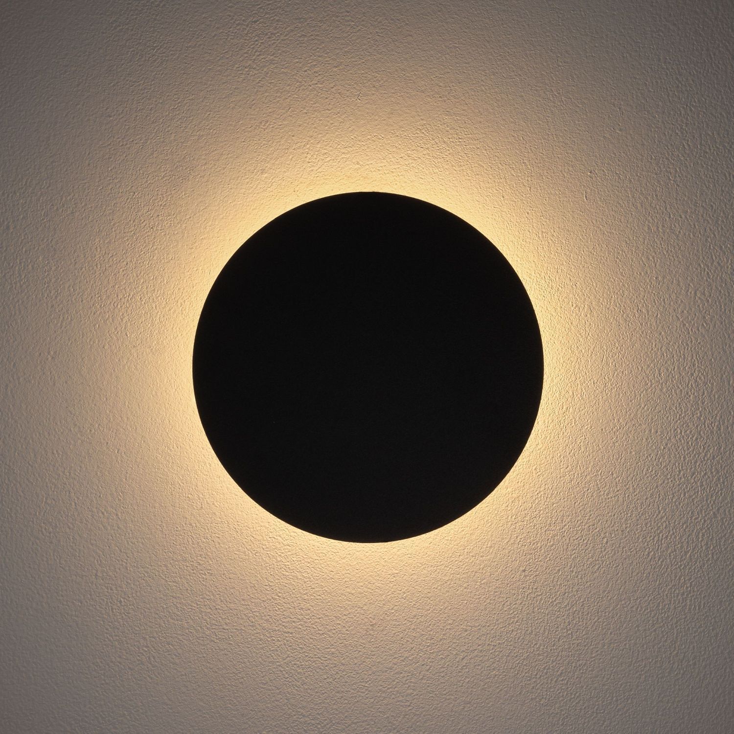 LED Wandlampe rund Ø20cm flach Metall Indirektes Licht Schatten, Rund, Lampe, Beleuchtung, Wanddeko