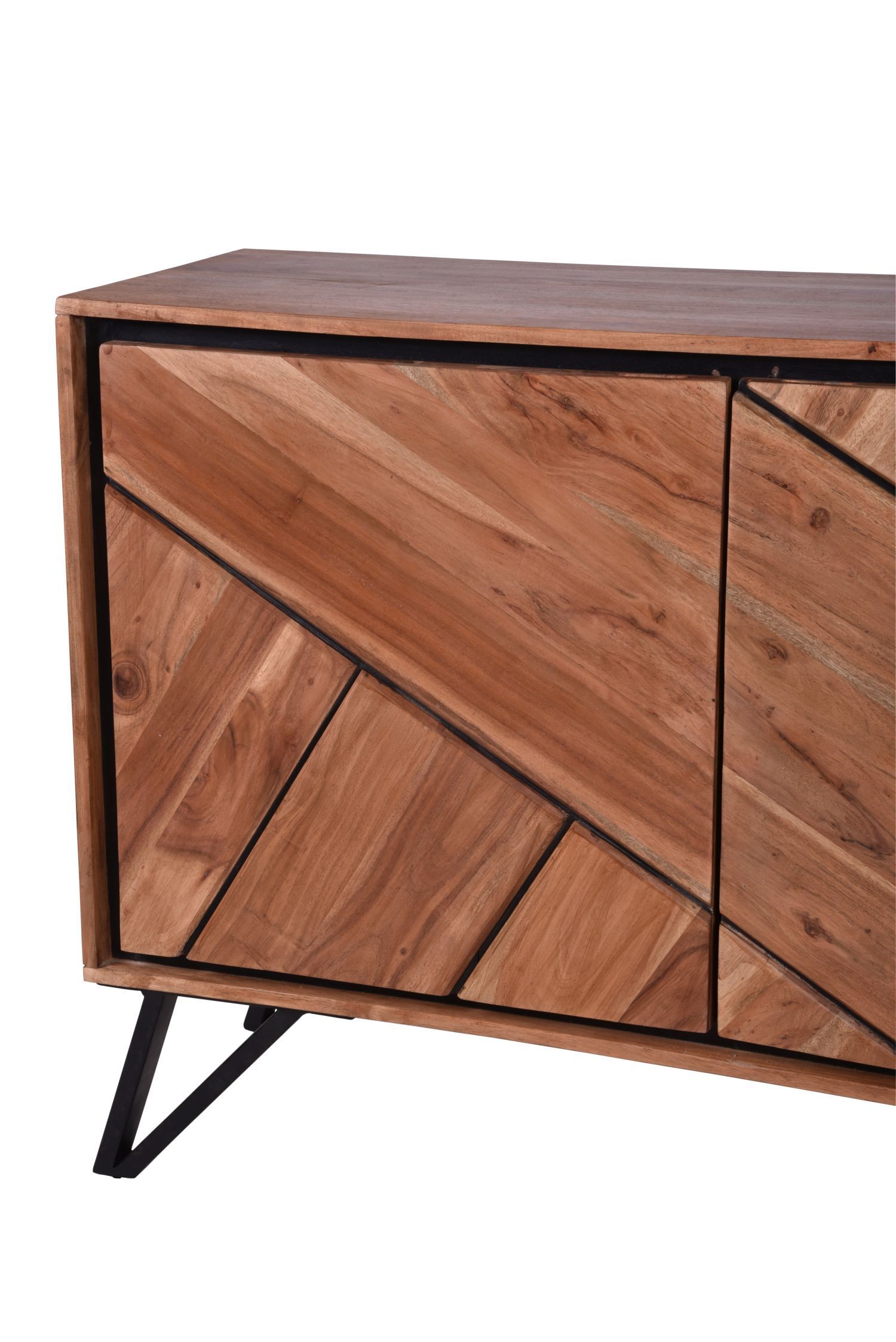 Sideboard 150 cm breit H: 76 cm Modern Akazienholz Metall Moebel, Anrichte, Kabinett, Postfach