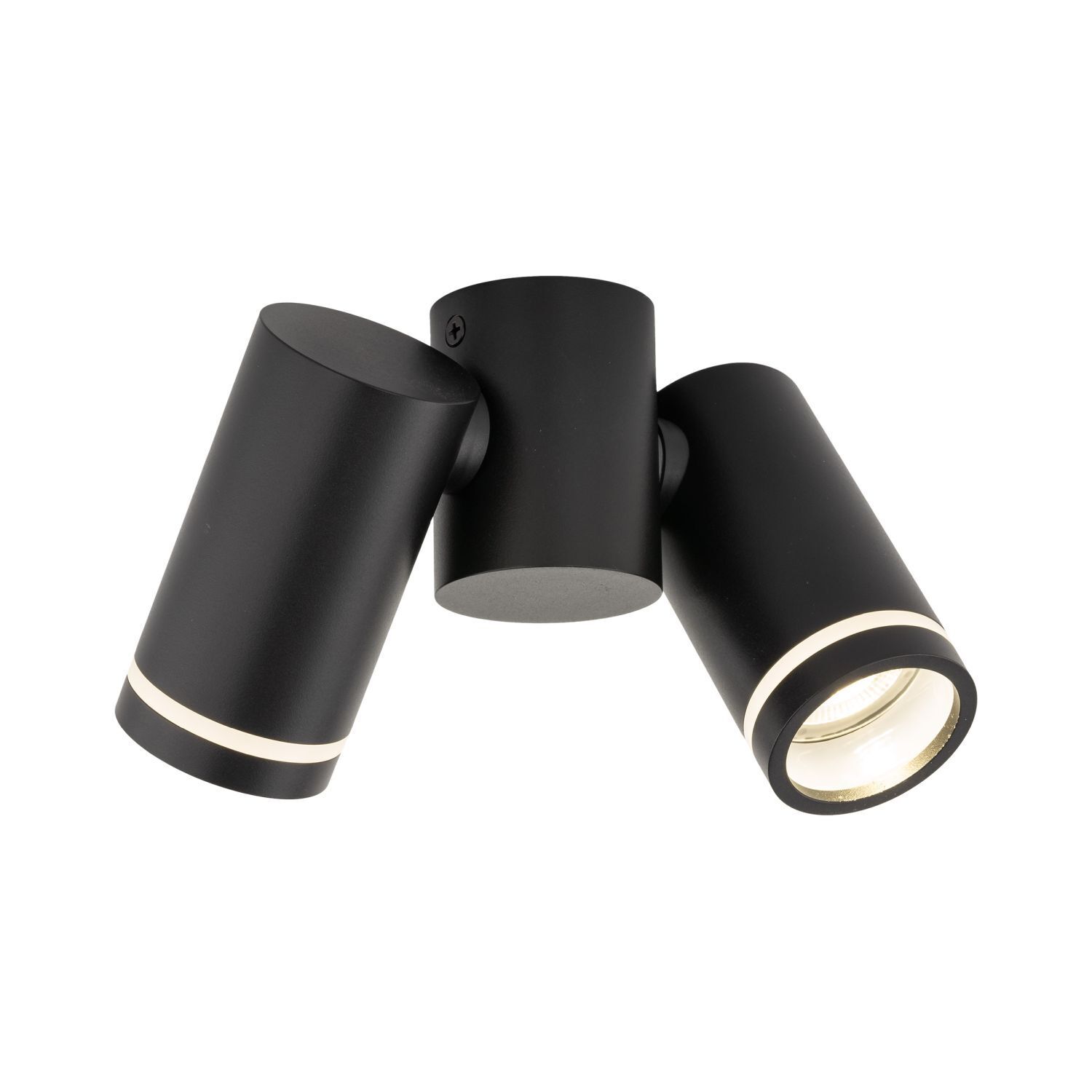 Deckenstrahler Metall klein L: 17 cm Schwarz 2x GU10 Lampe