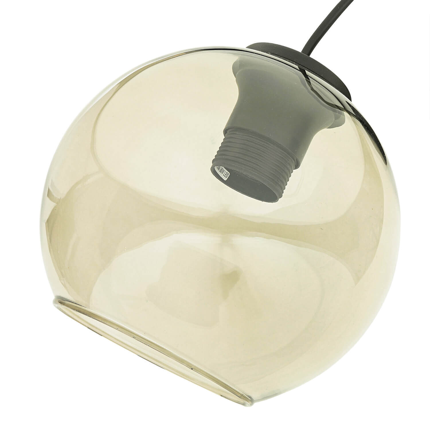 Wandleuchte Rauchglas Kugelschirm E27 Pendelarm Schwarz