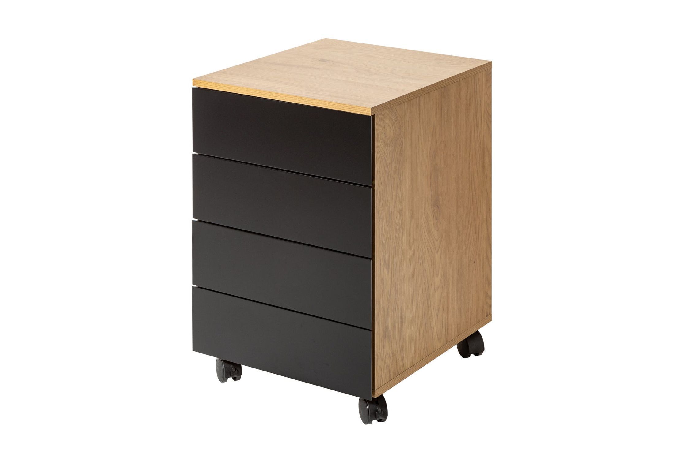Rollcontainer mit Schublade in Eiche Schwarz 40x45 cm