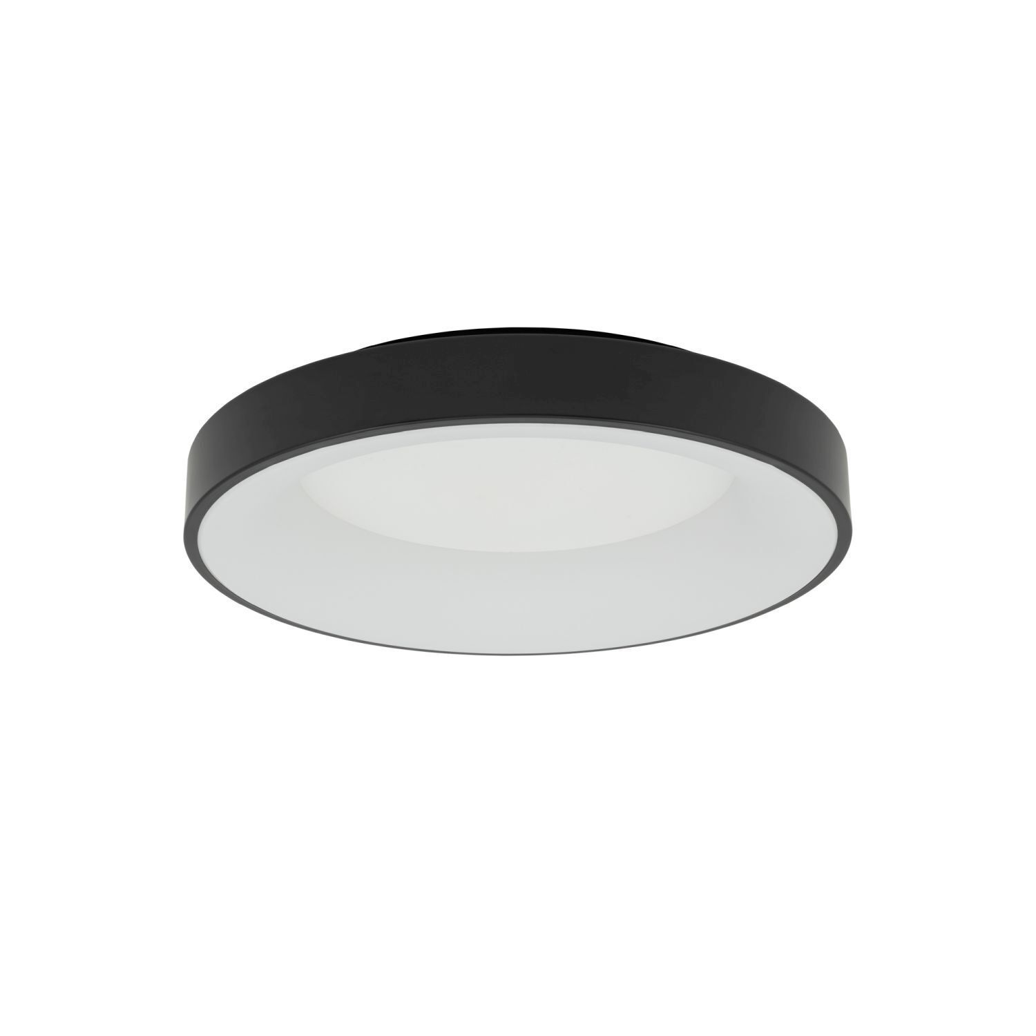 Plafonnier LED métal Ø48 cm noir peu éblouissant confortable
