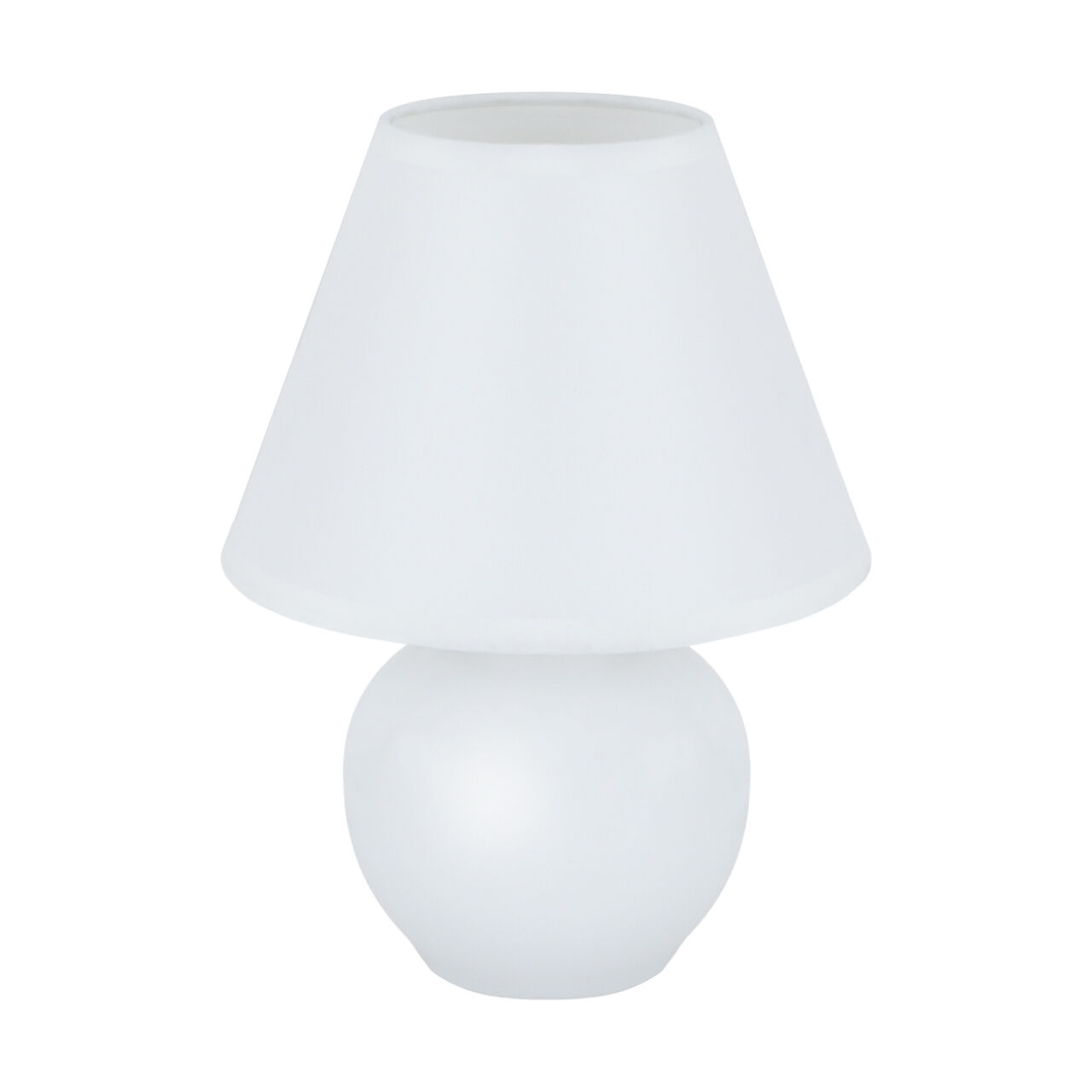 Tischlampe Keramik Stoff 24 cm hoch Weiß E14