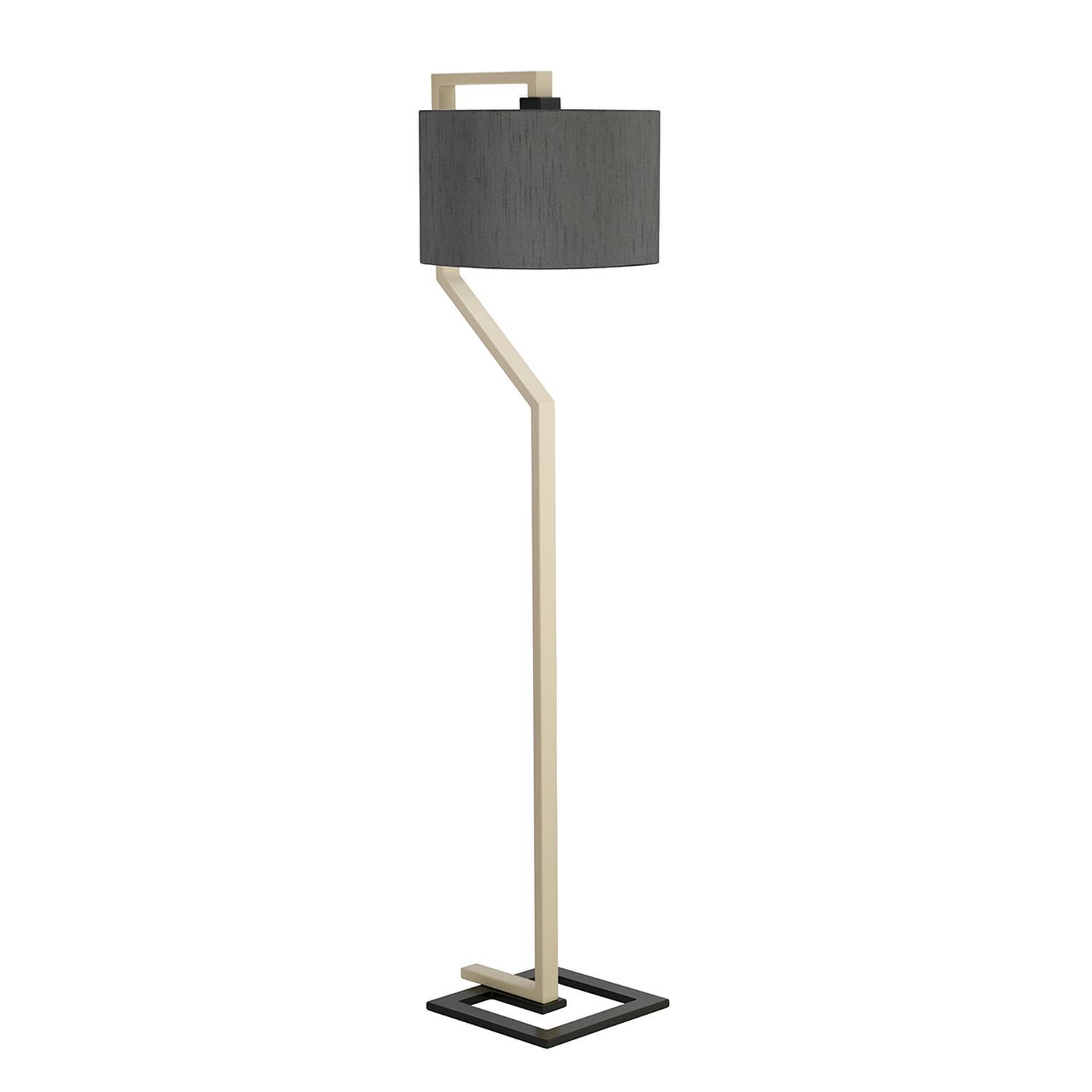 Stehleuchte Wohnzimmer 161 cm Modern Grau Creme Lampe