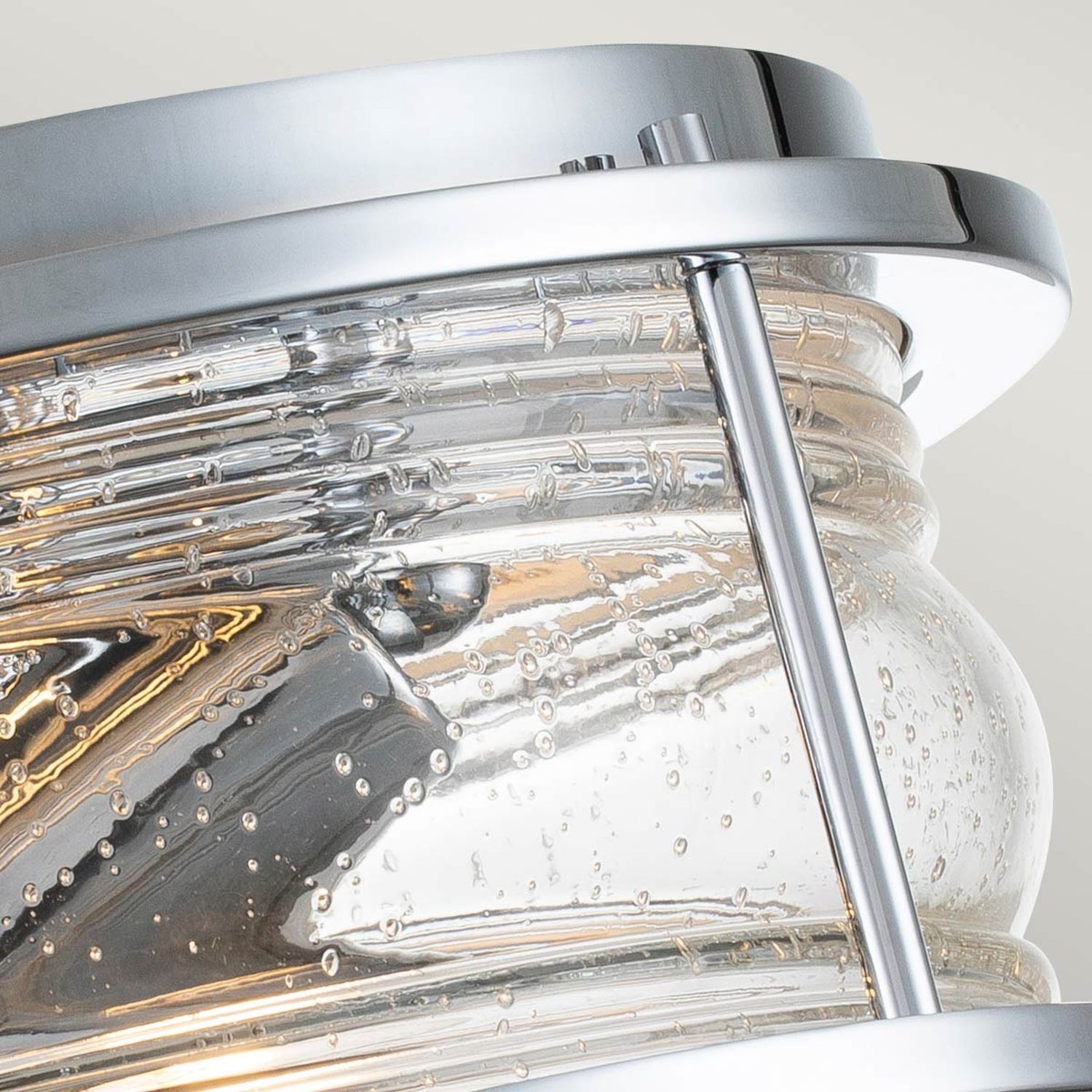 Badlampe Decke Chrom IP44 rund Ø 30,5 cm 2x E27 Metall Glas