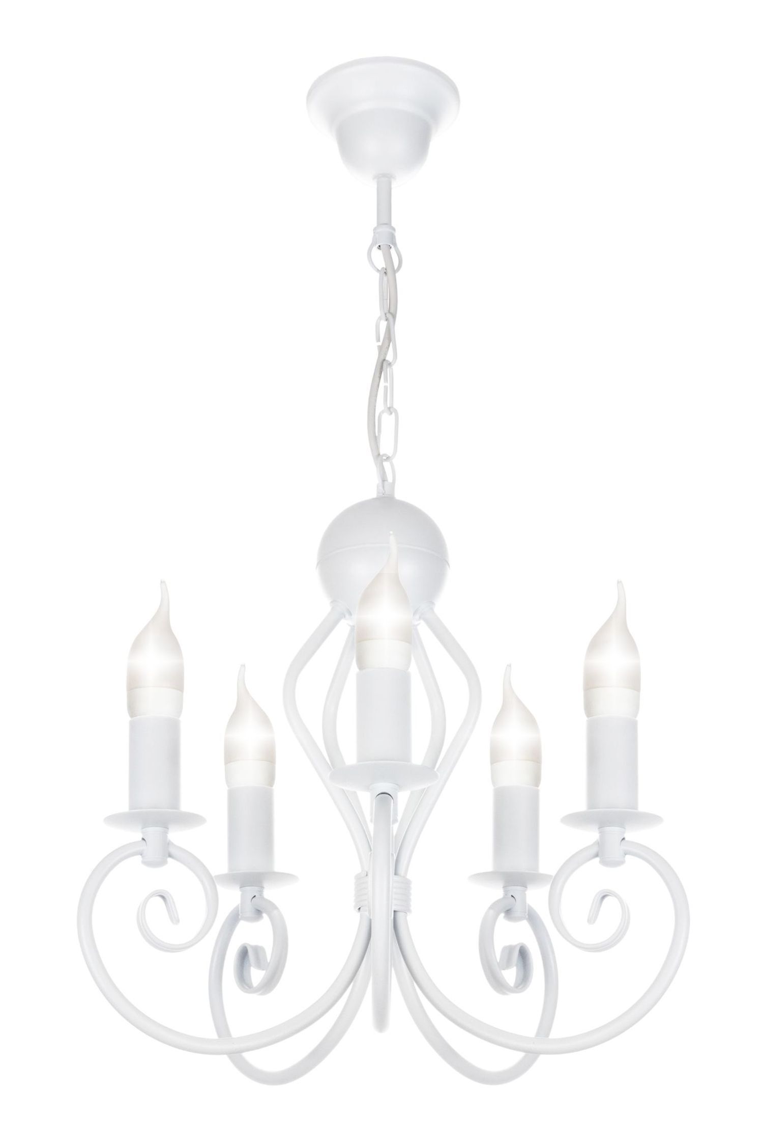 Lustre Vintage Blanc E14 5 flammes Classique Leuchter, Lampe