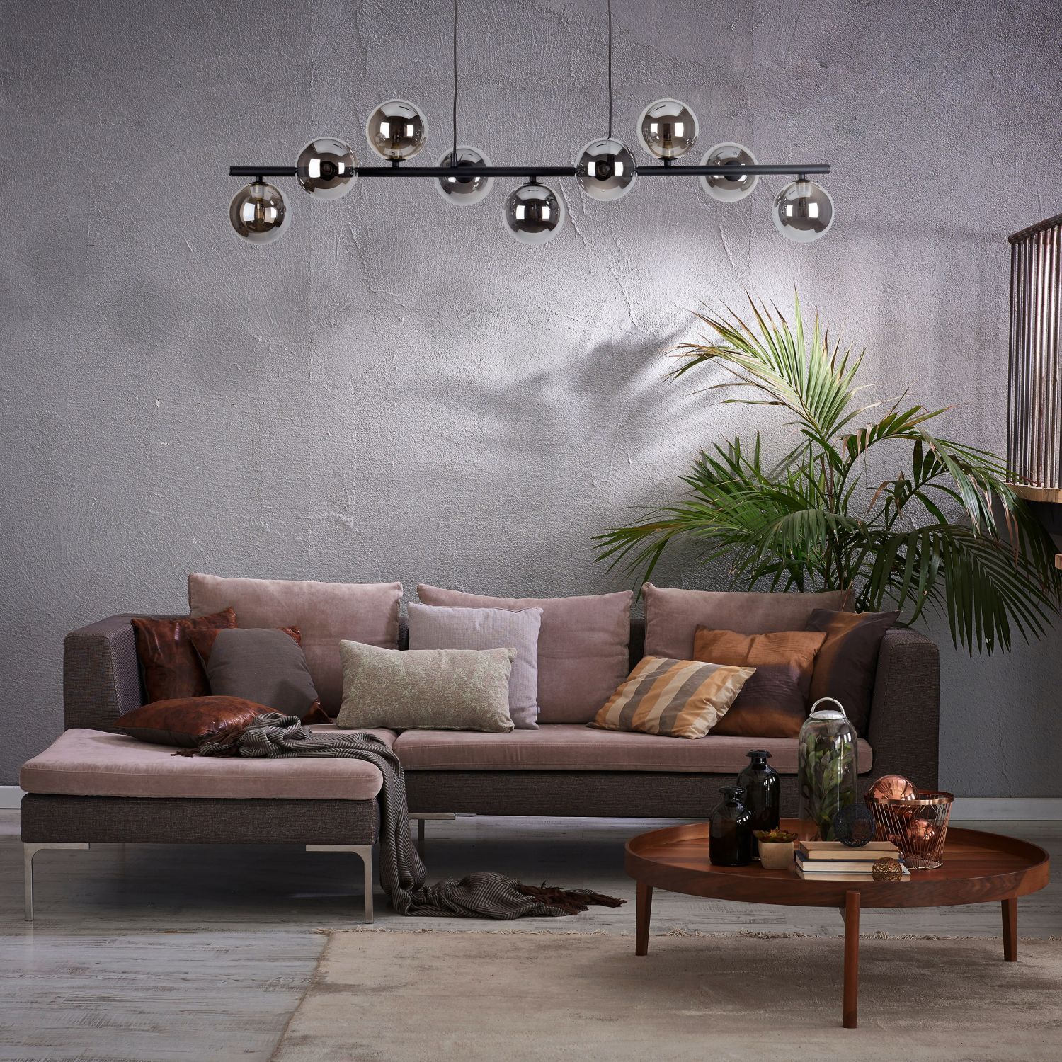 le60929-pendelleuchte-esstisch-glas-metall-116-cm-breit-hoehenverstellbar-haengelampe-7 sofa, Couch, Wohnzimmer, Couchtisch, Deckenleuchte