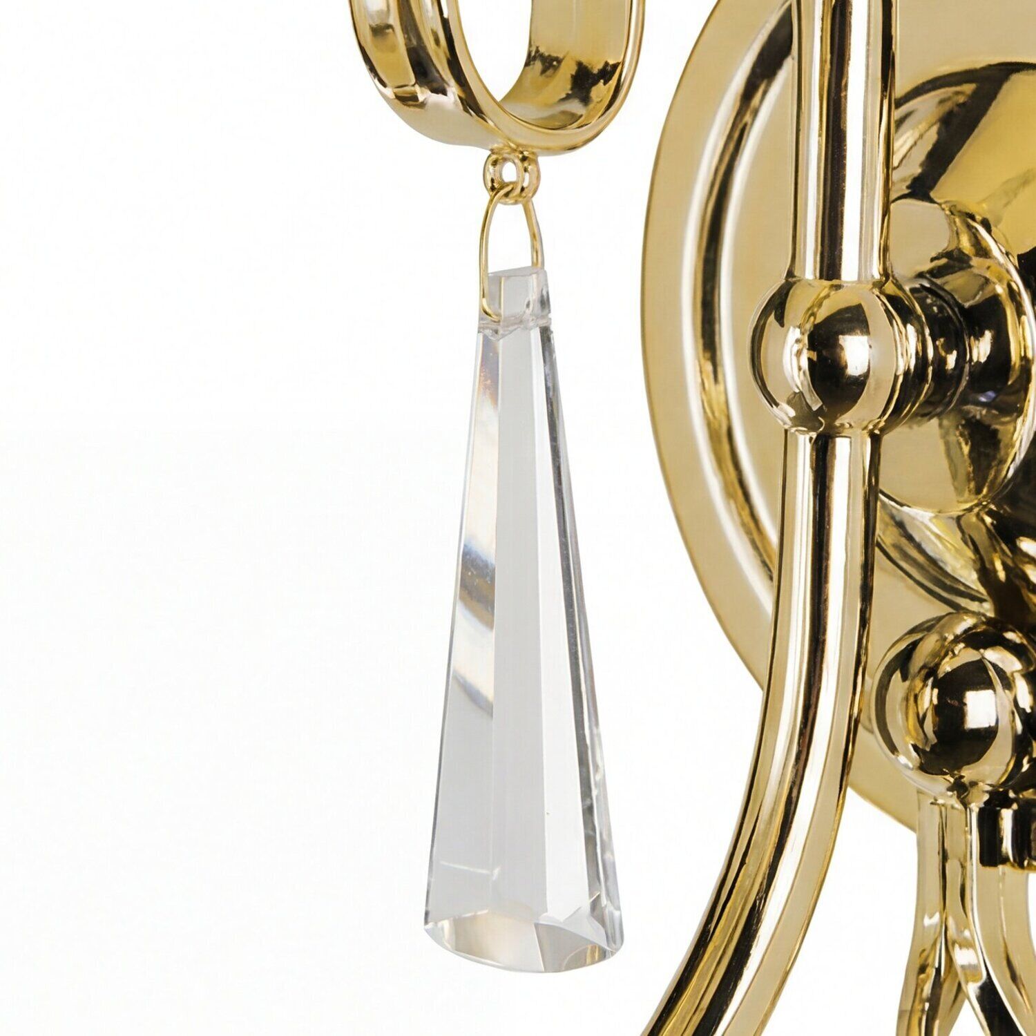 wandleuchte-wandlampe-candela-1-flammig-messing-poliert-klassisch-06 gold, elegant, kronleuchter, kristall, anhänger