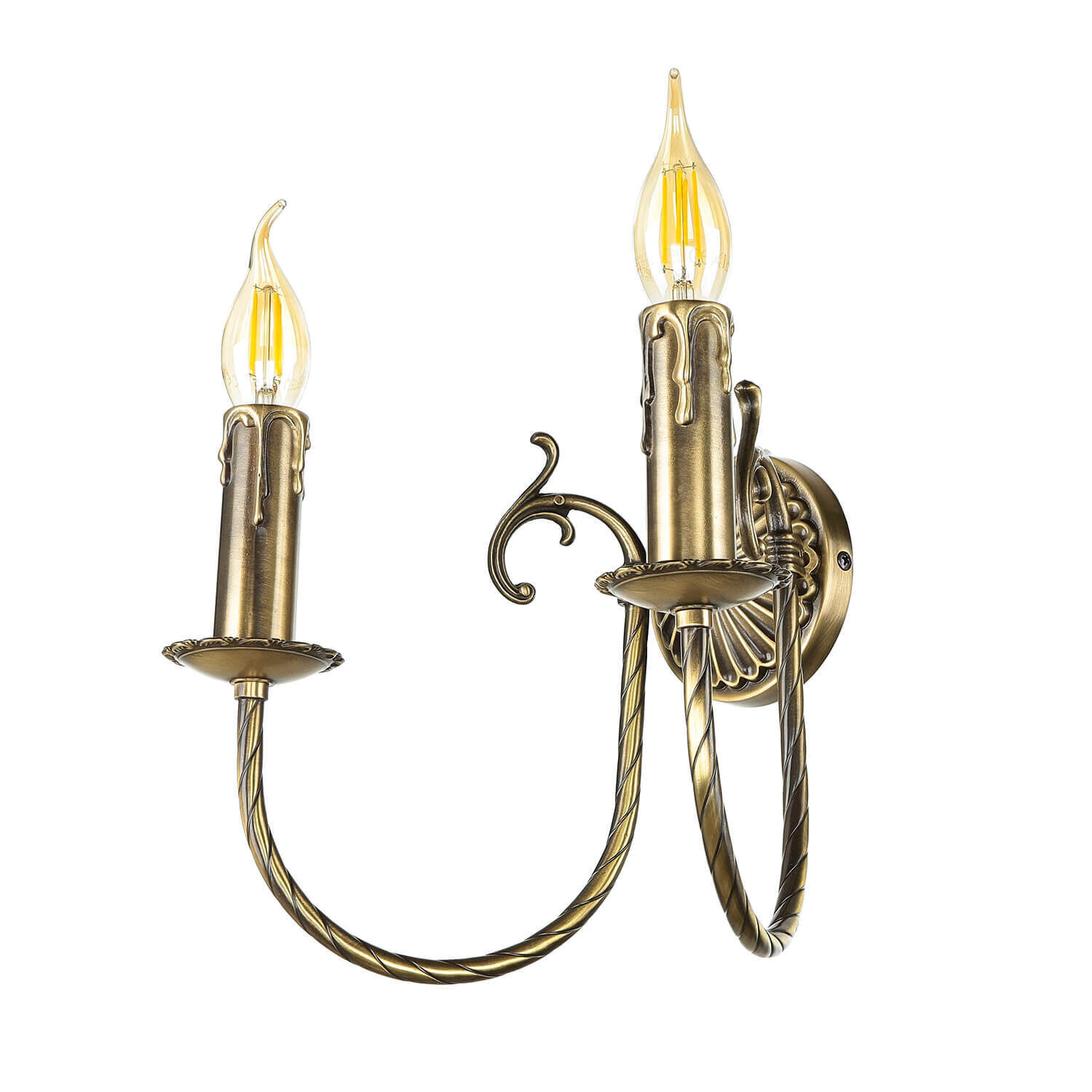 Jugendstil Wandlampe Bronze Hell