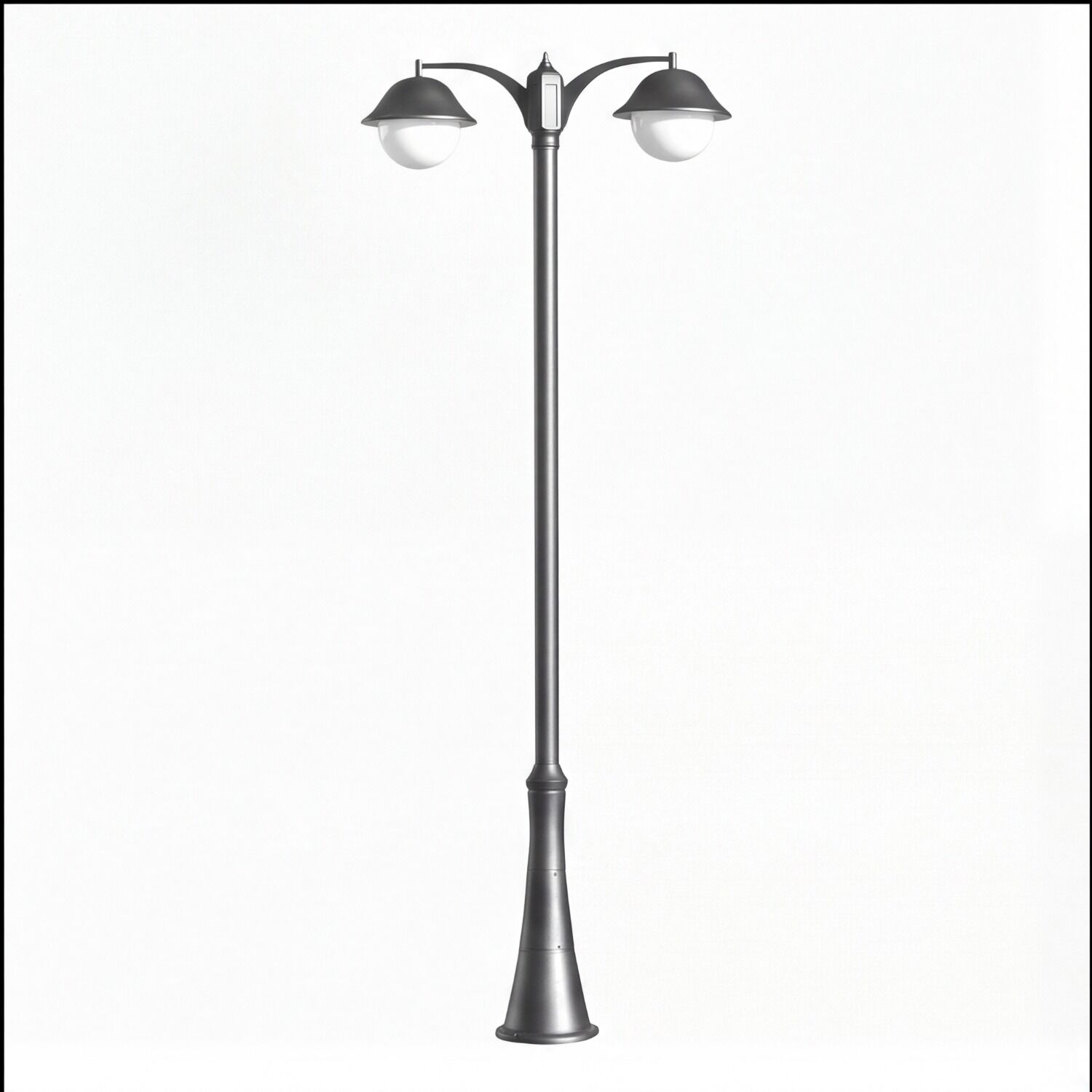 le51523-stehlampe-garten-terrasse-weg-aussen-metall-klassisch-2-flammig-ip44-anthrazit-02 Straßenlaterne, Standleuchte, Gartenlaterne, Doppelkopf-Lampe, Metallstange
