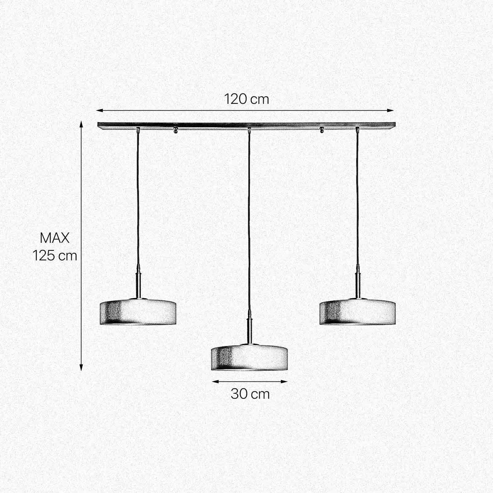 Pendelleuchte 3-flammig B: 120 cm Messing Eisen E27 Pendelleuchte 3-flammig B: 120 cm Messing Eisen E27