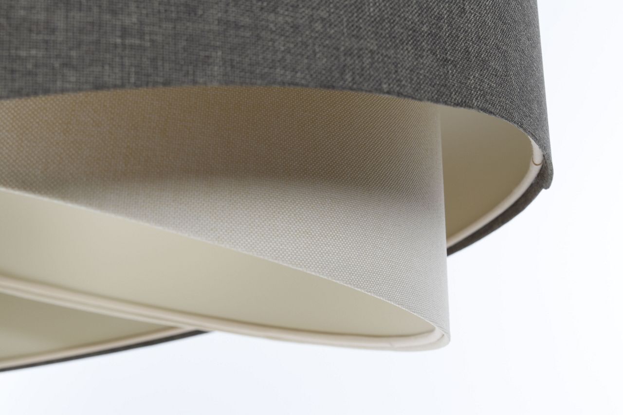 Lampe à suspendre Abat-jour en tissu et Ø 50 cm E27 Gris Crème réglable