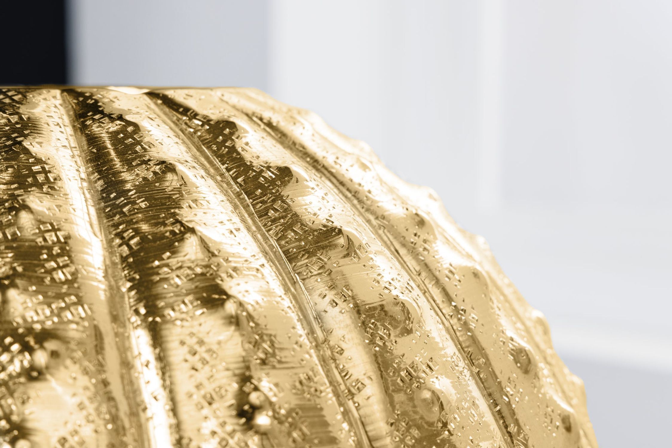 Vase métal rond Ø 30 cm martelé en or fait main Lampe, Lampenschirm