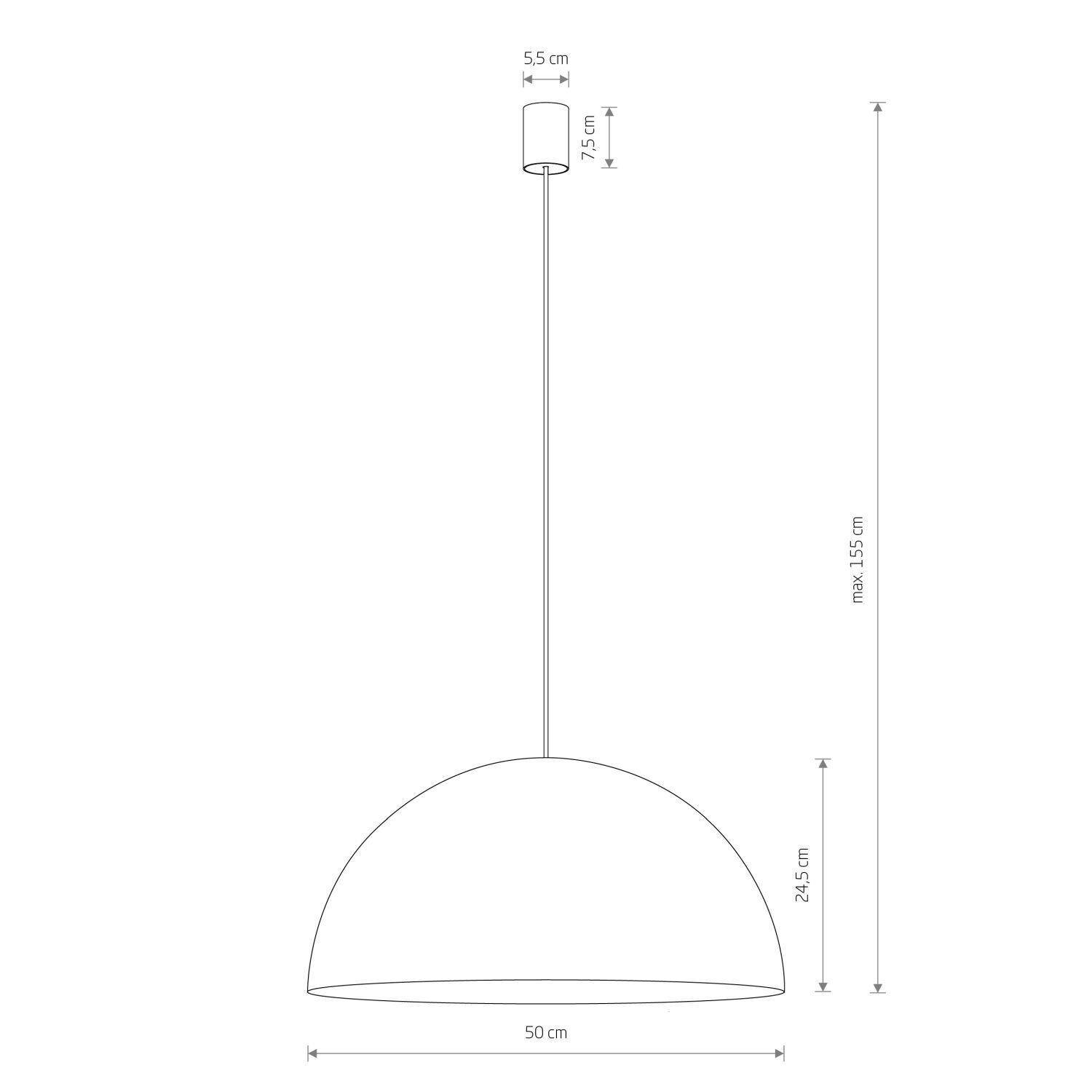 Suspension Blanc rond Ø 50 cm 4x GX53 orientable