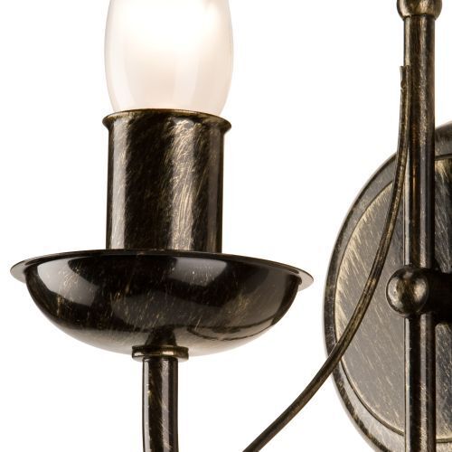 Elegante Wandlampe KELSIE Schwarz Rustikal Lampe