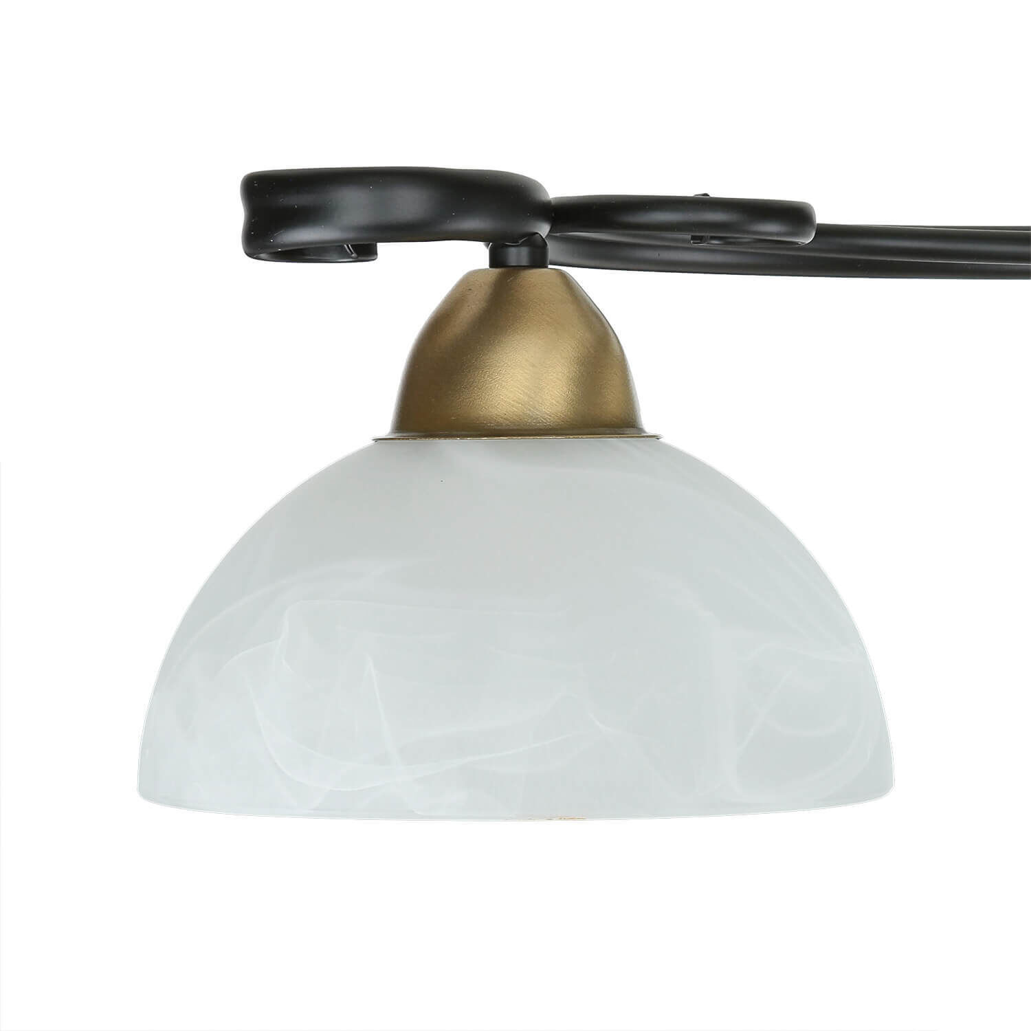 Deckenlampe Glas Metall Schwarz Weiß Messing 3-flammig Leuchte, Lampe