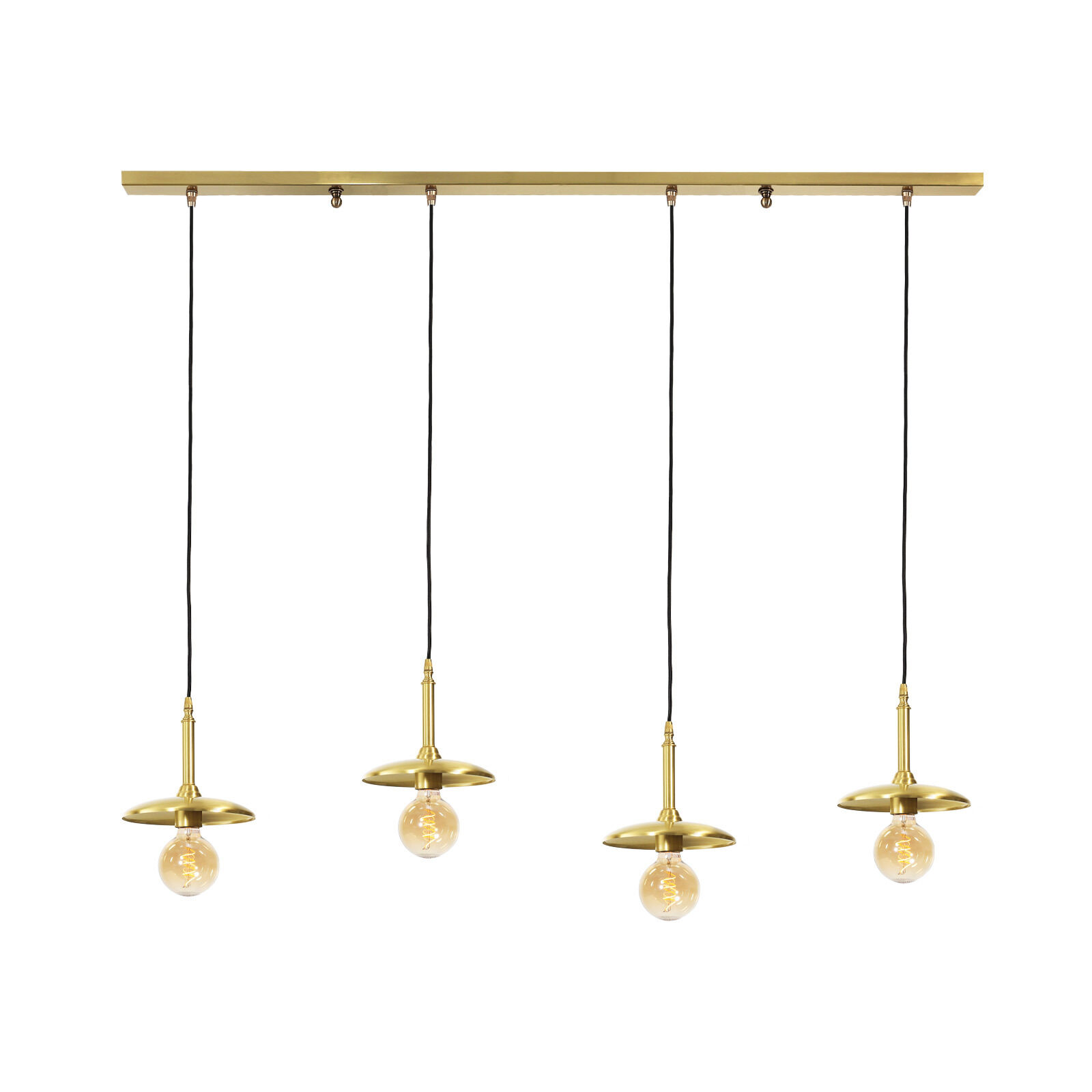 Lampe à suspendre à 4 flammes en bronze clair E27 laiton véritable