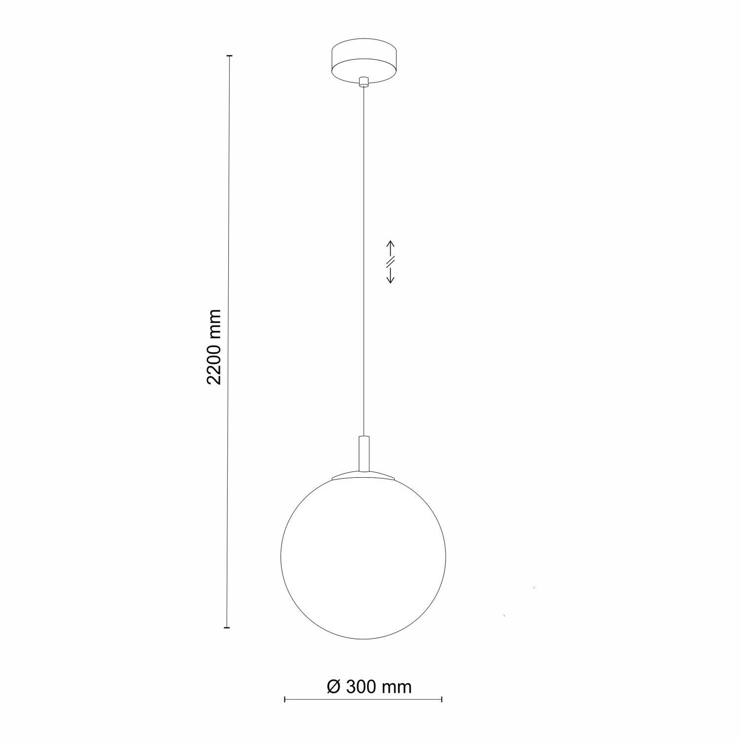 Lampe à suspendre en verre Abat-jour sphérique Ø 30 cm en or réglable