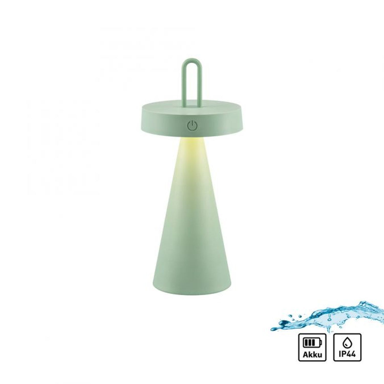 Lampe de table LED rechargeable Variateur Touch Vert IP44 28,9 cm