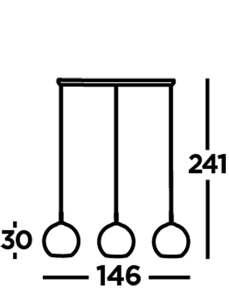 Hängeleuchte 3-flammig E27 Schwarz Rauchgrau B: 146 cm Hängeleuchte 3-flammig E27 Schwarz Rauchgrau B: 146 cm