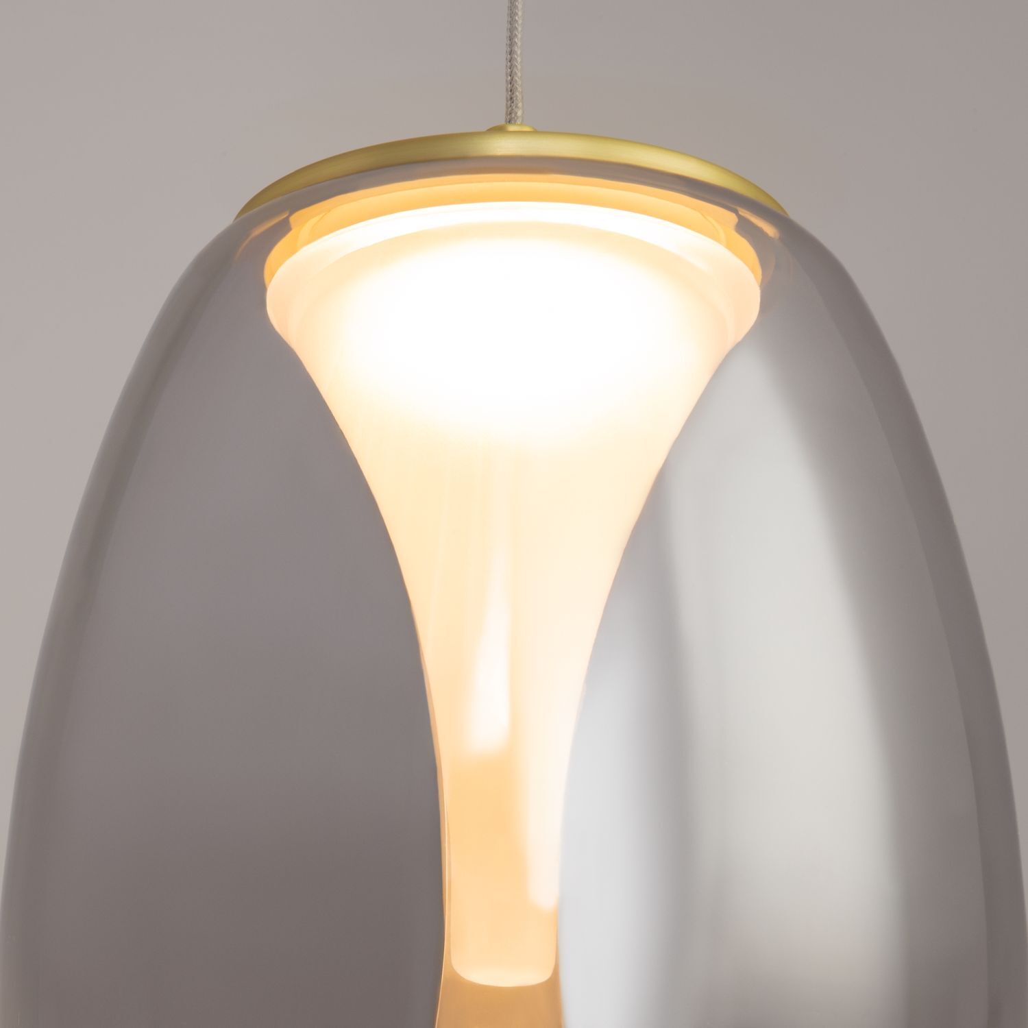 LED Hängelampe Rauchglas Aluminium warmweiß 3000 K rund
