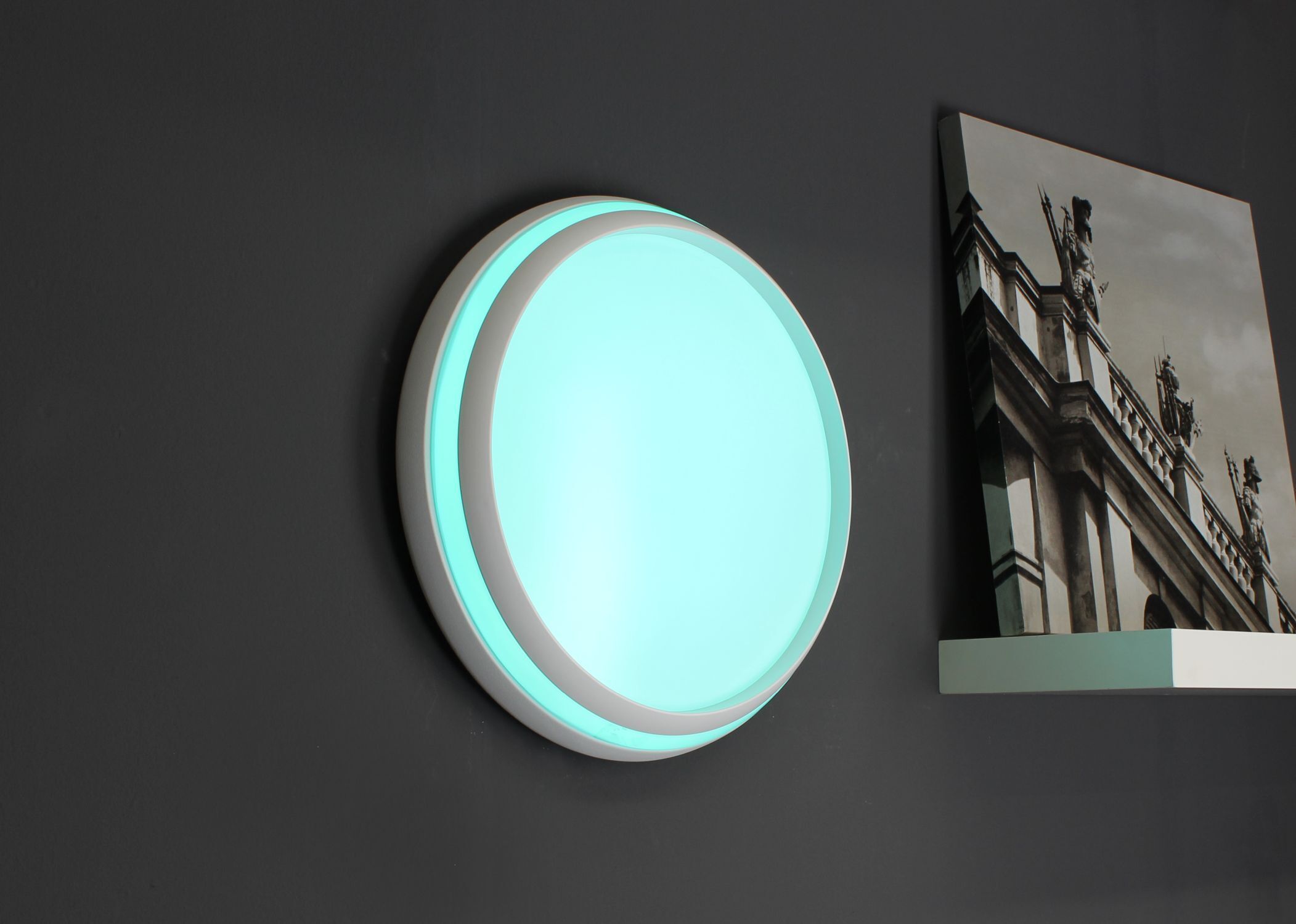 LED Wandlampe Aluminium Weiß RGB Bluetooth Ø35 cm