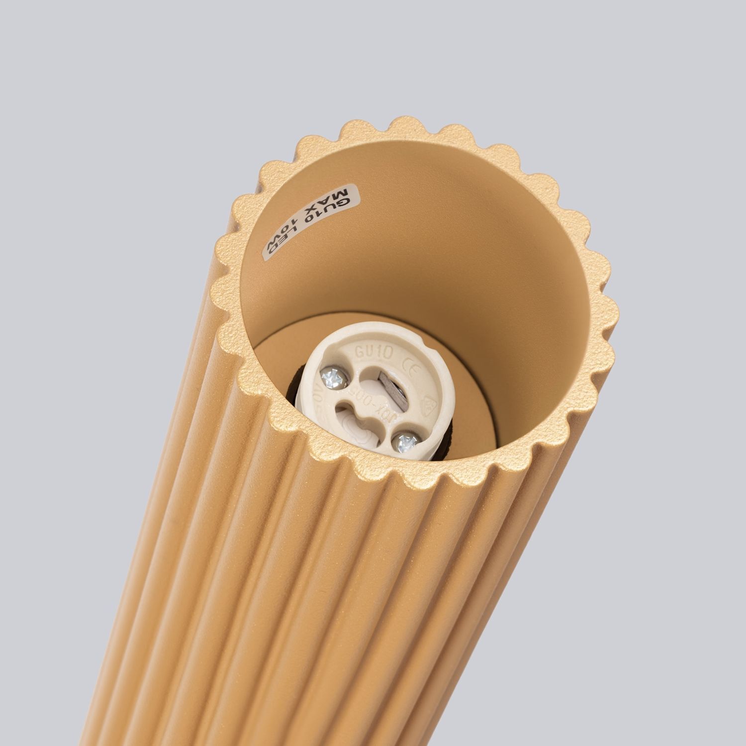 Deckenleuchte GU10 Ø 6,5 cm schmal H: 20 cm in Gold Aufputz