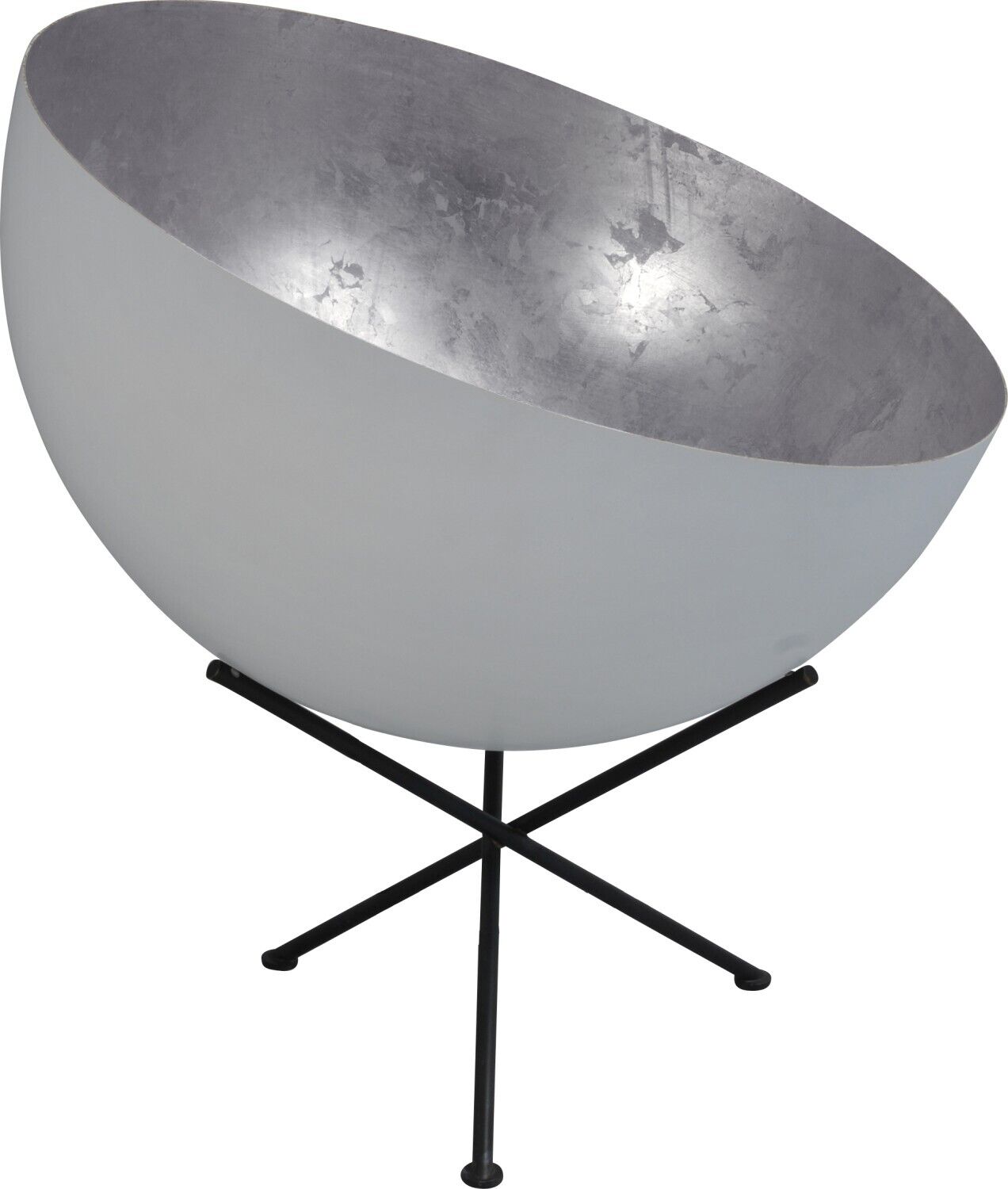 Lampadaire Blanc Argent Ø60cm H:70cm Tripode LARINO