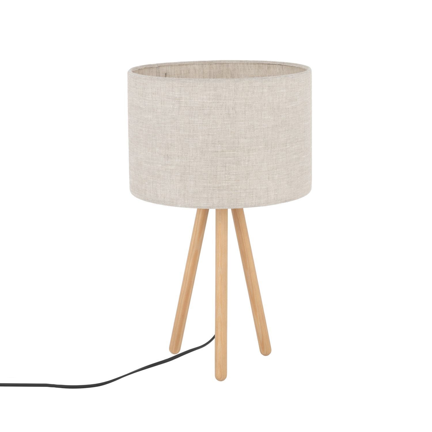 tischleuchte-tischlampe-kiko-1-flammig-holz-hell-natur-skandinavisch-426-3 Tischlampe, Lampenschirm, Holzbeine, Beige, Stehlampe