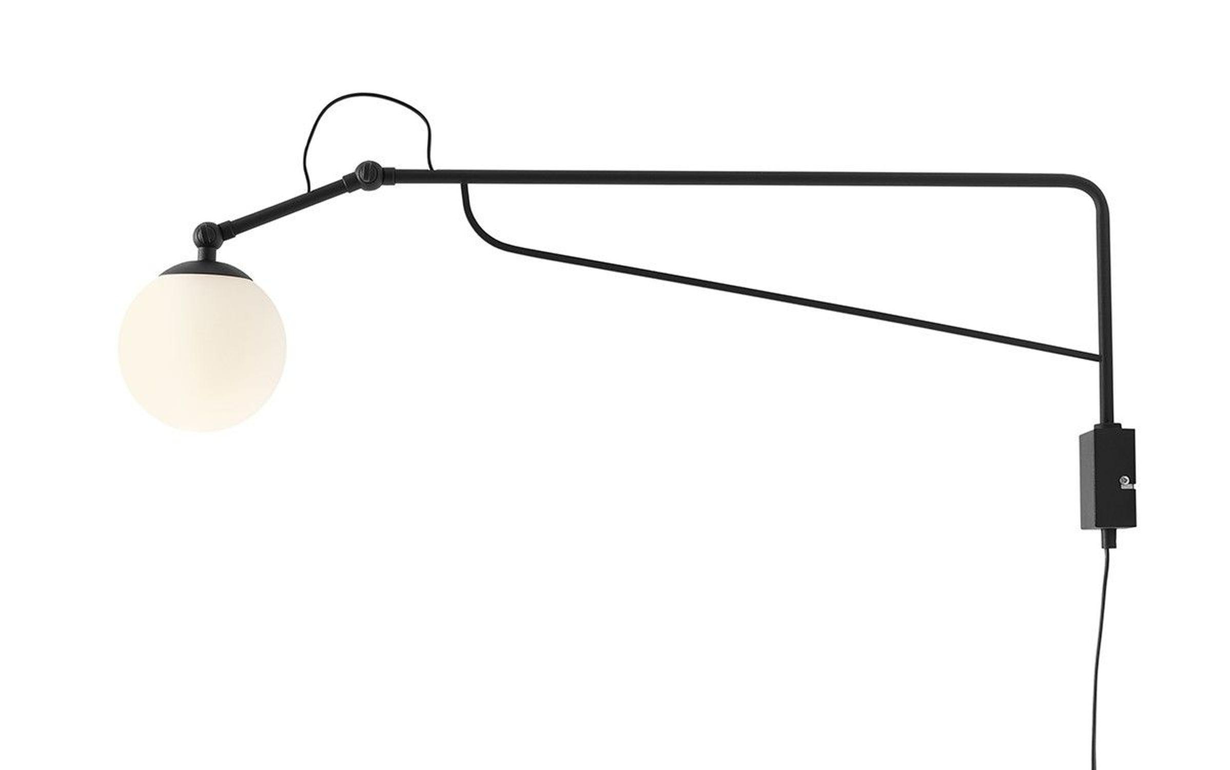 Wandlampe Schwarz T:81 cm GU10 für Steckdose flexibel