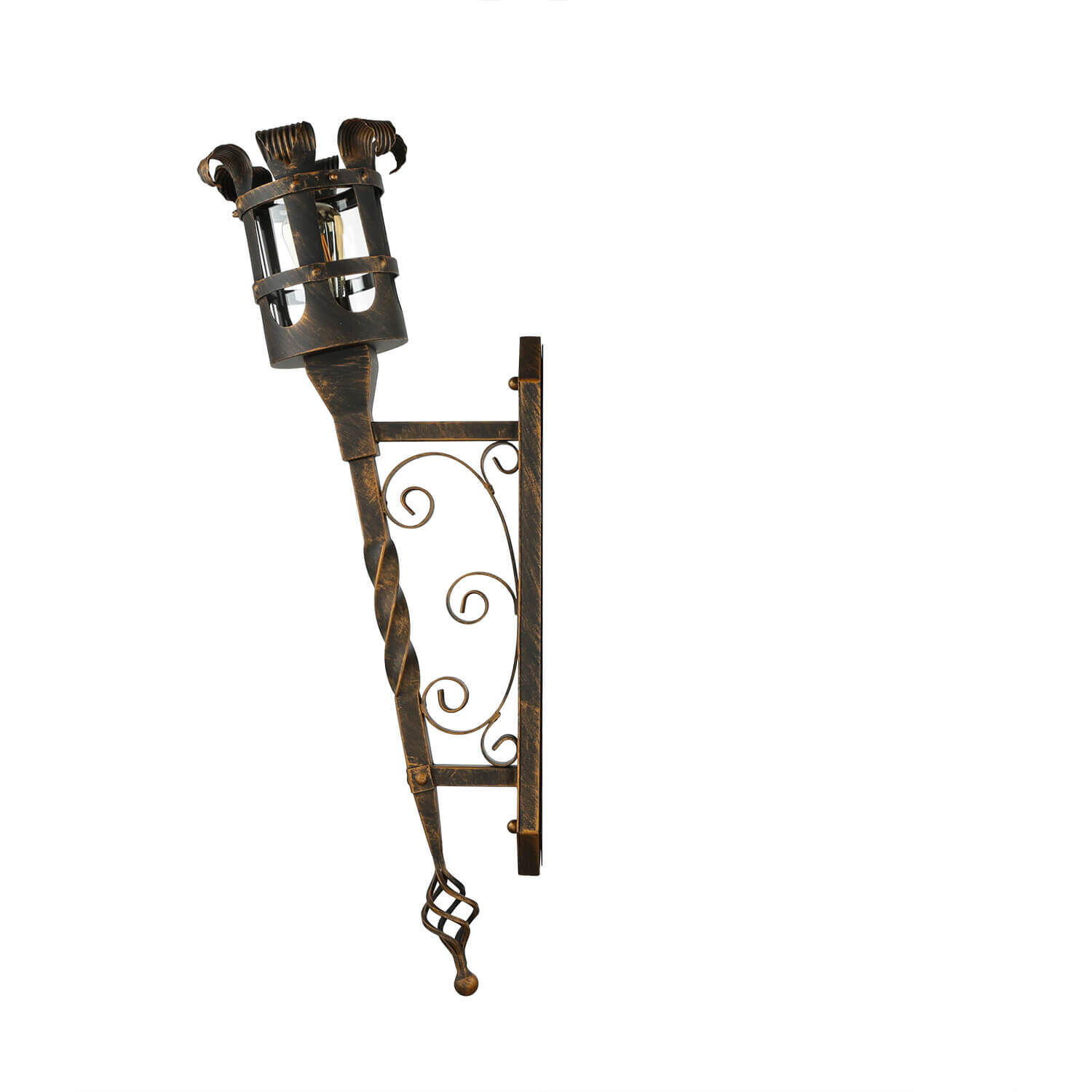 Lampe d'extérieur rustique en noir et cuivre IP44 CASTLE Bronze