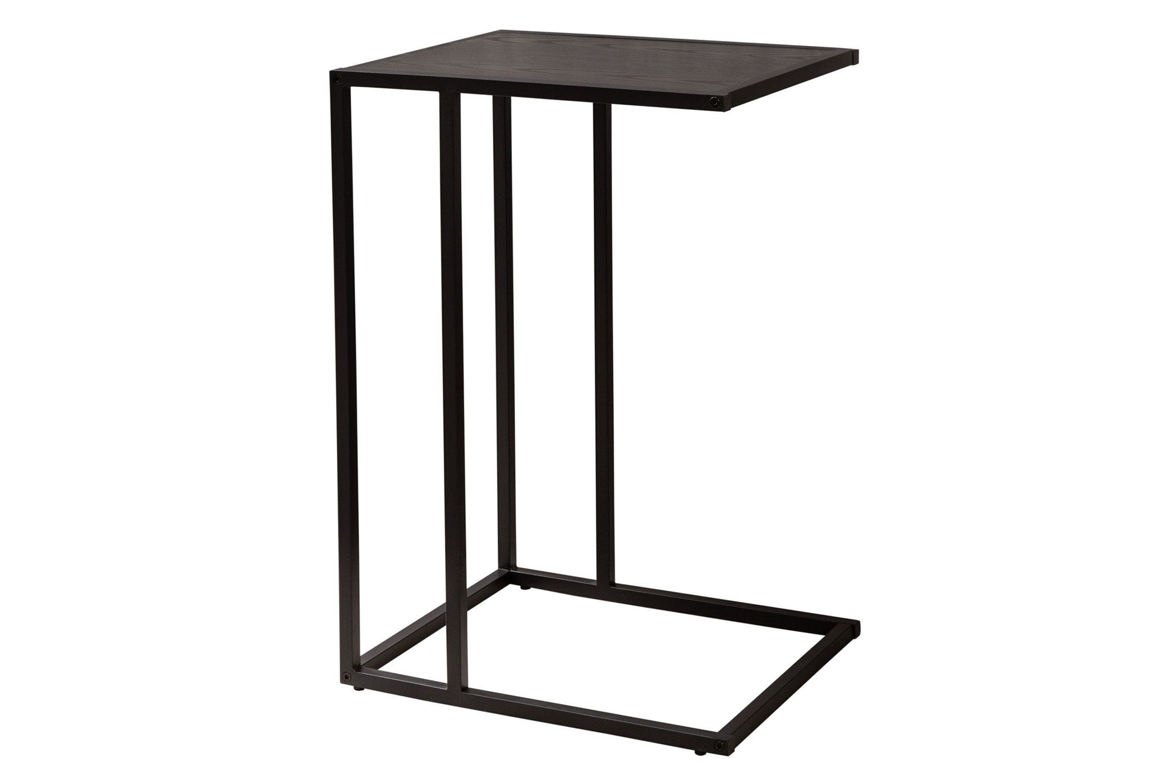 Table d'appoint en noir 43 x 35 cm forme C métal MDF Moebel, Tabelle, Tor