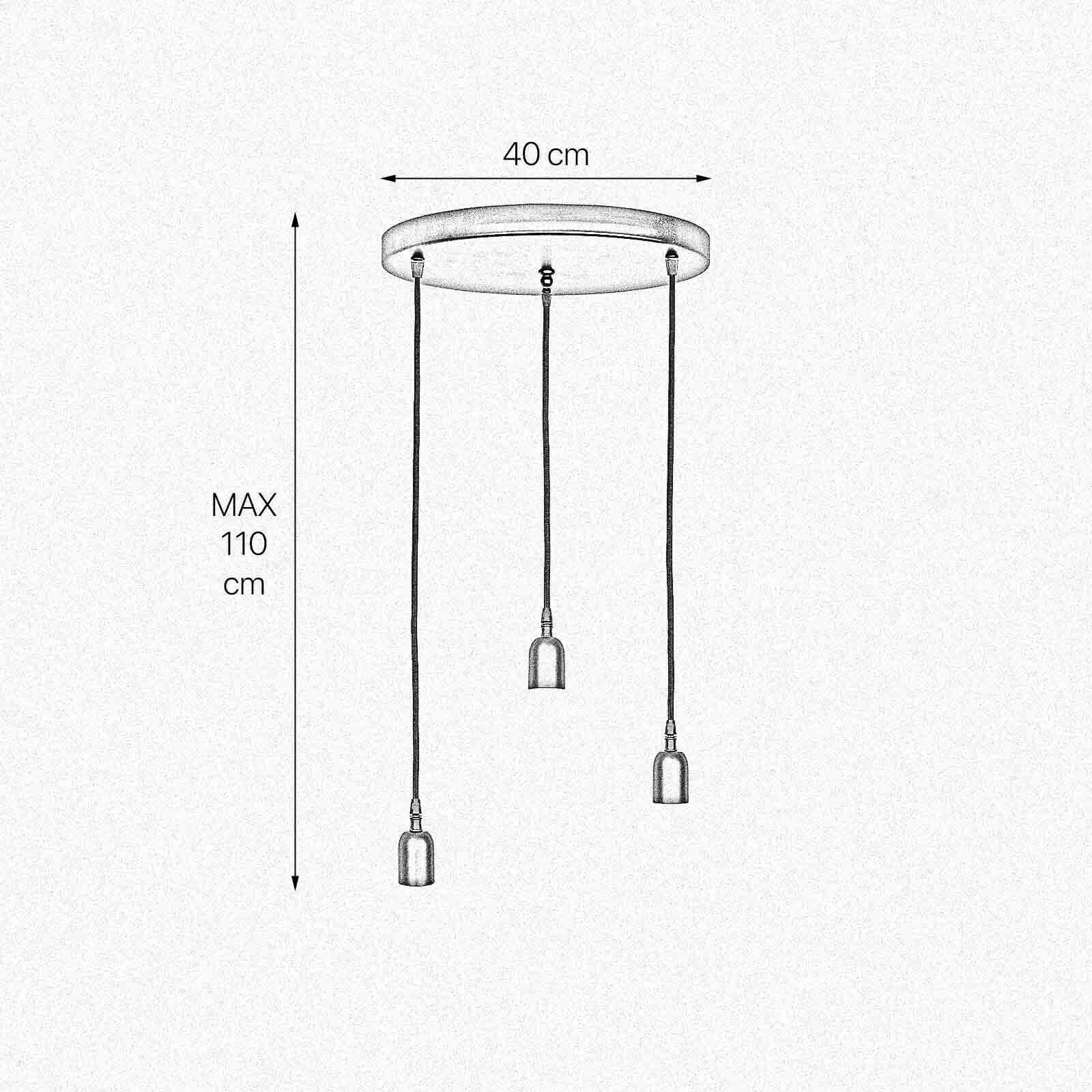 Pendelleuchte Ø 40 cm 3-flammig E27 Schwarz matt verstellbar Pendelleuchte Ø 40 cm 3-flammig E27 Schwarz matt verstellbar