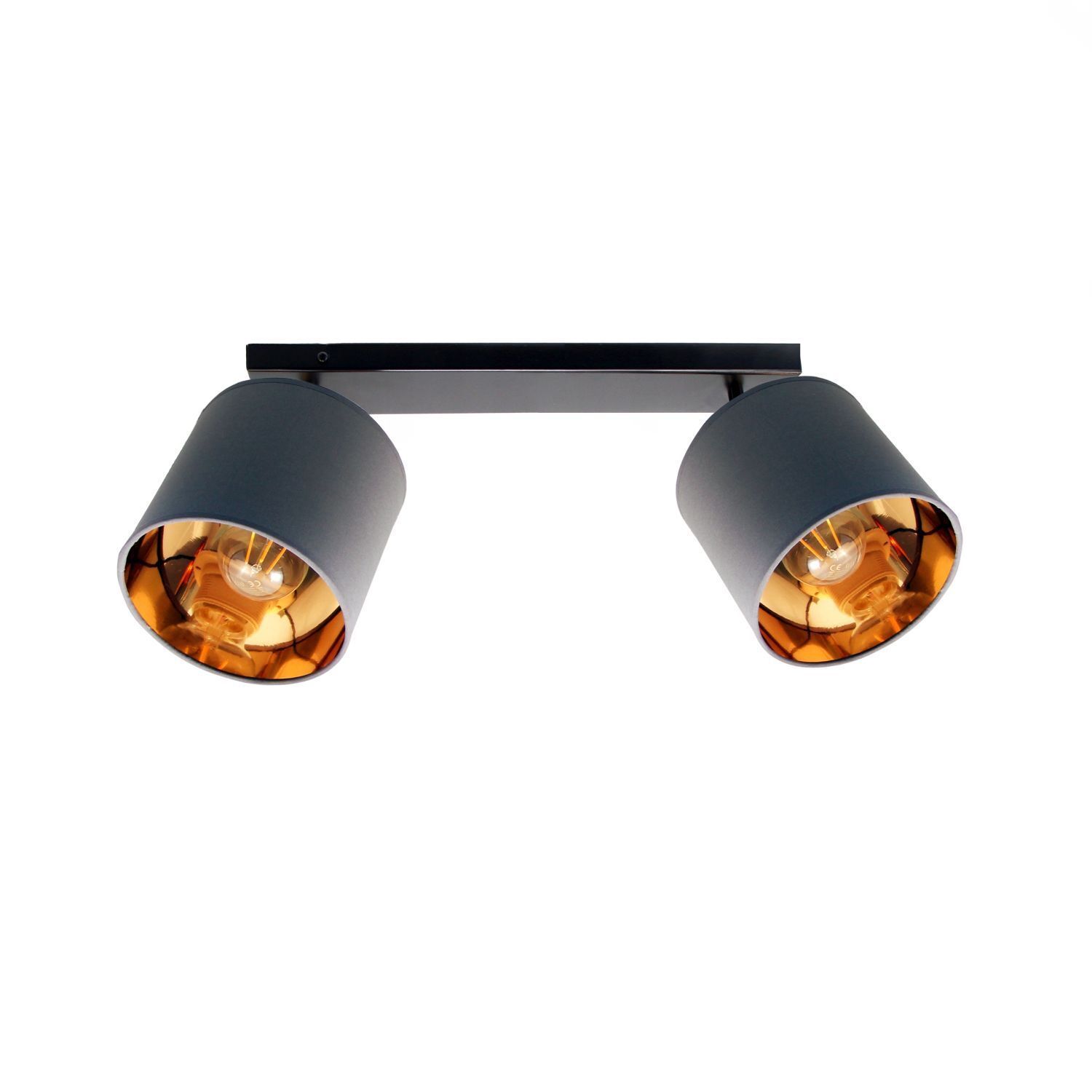 deckenleuchte, spots, e27, metall, doppel