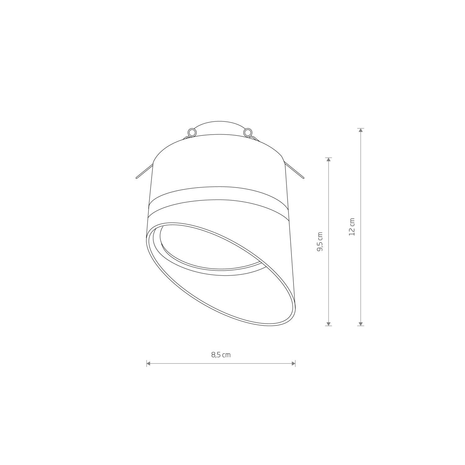 Spot encastré GX53 Noir H : 12 cm Aluminium Moderne