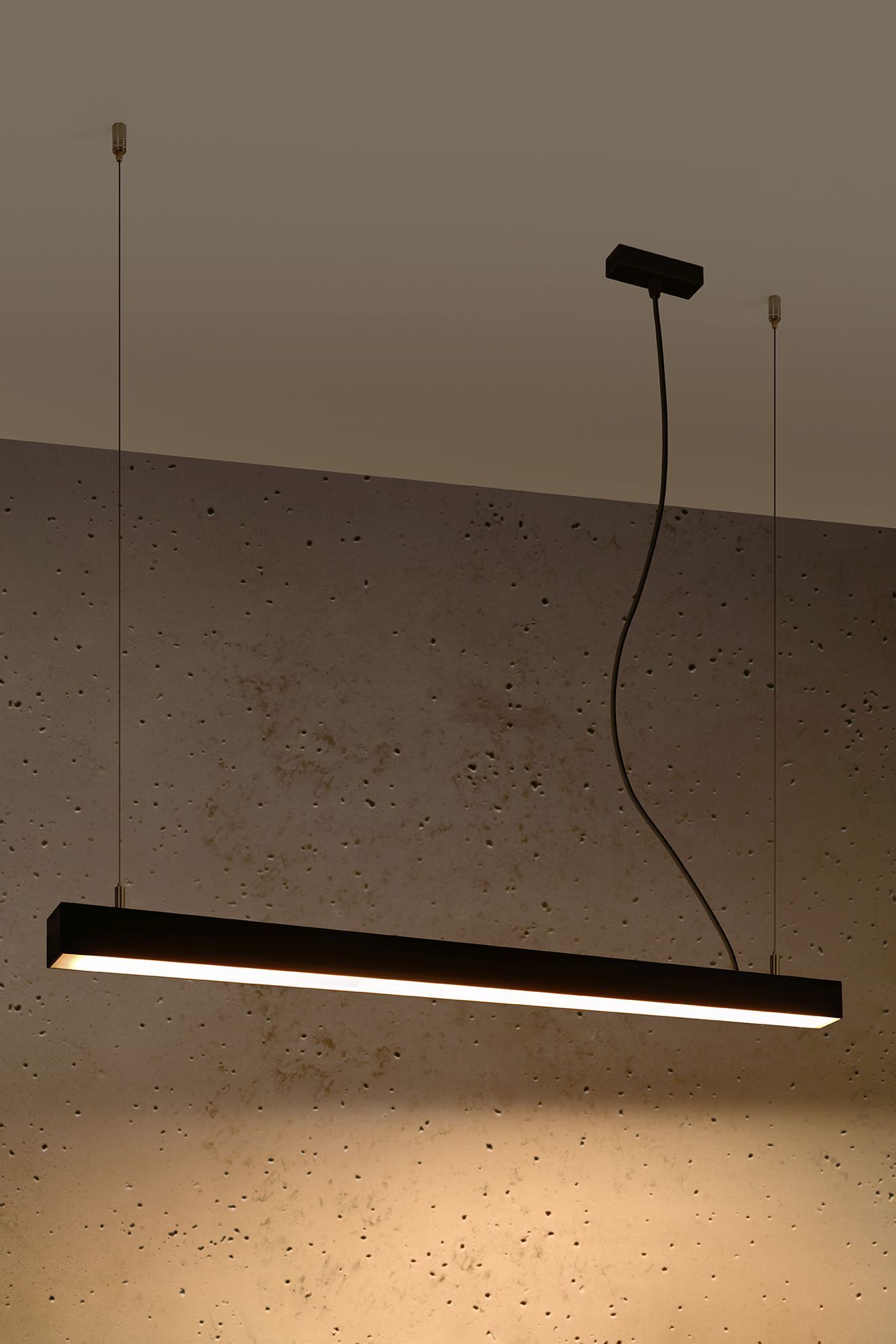 LED Hängelampe Schwarz 90 cm 3000 K blendarm schmal