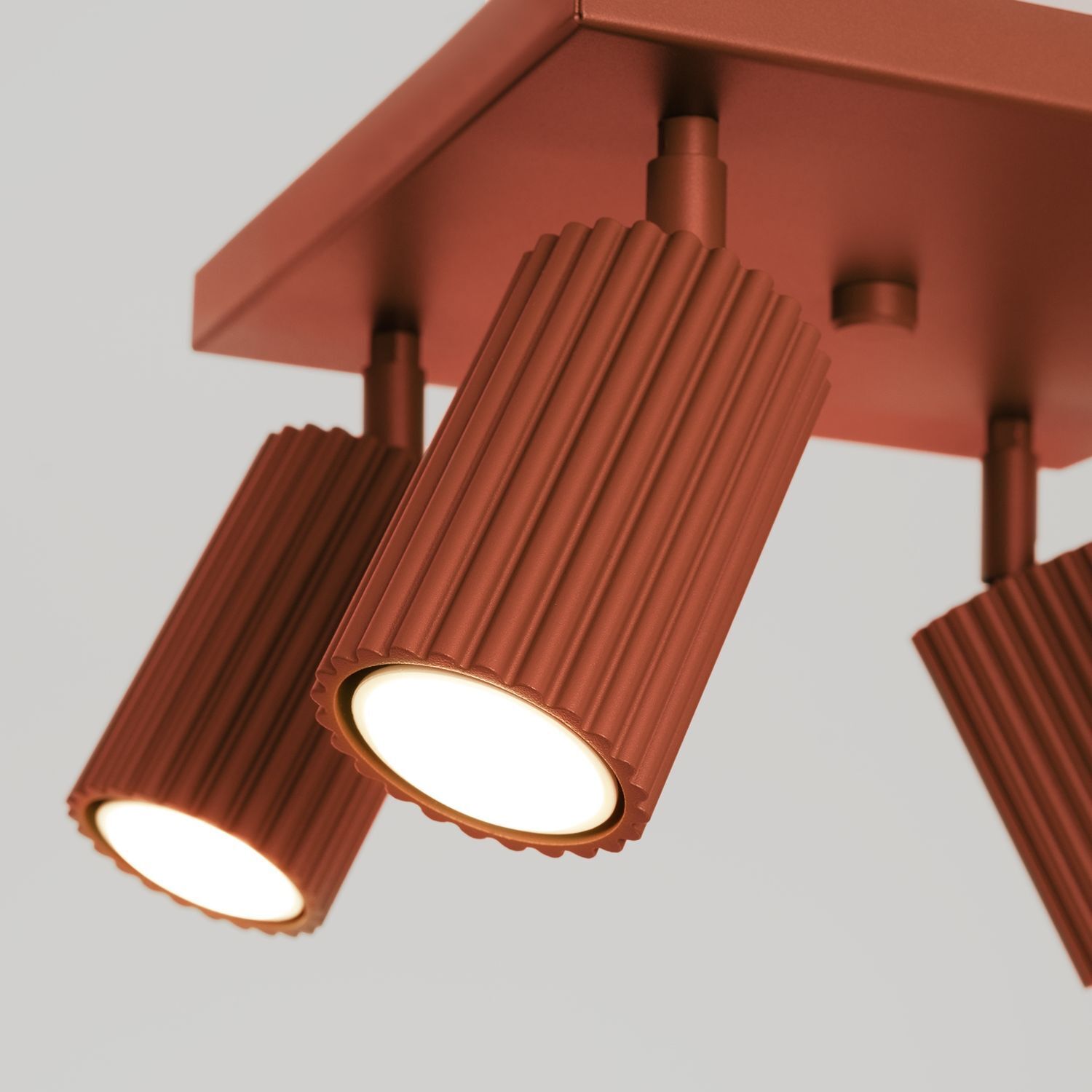 Deckenstrahler GU10 4-flammig B: 25 cm klein quadratisch Rot