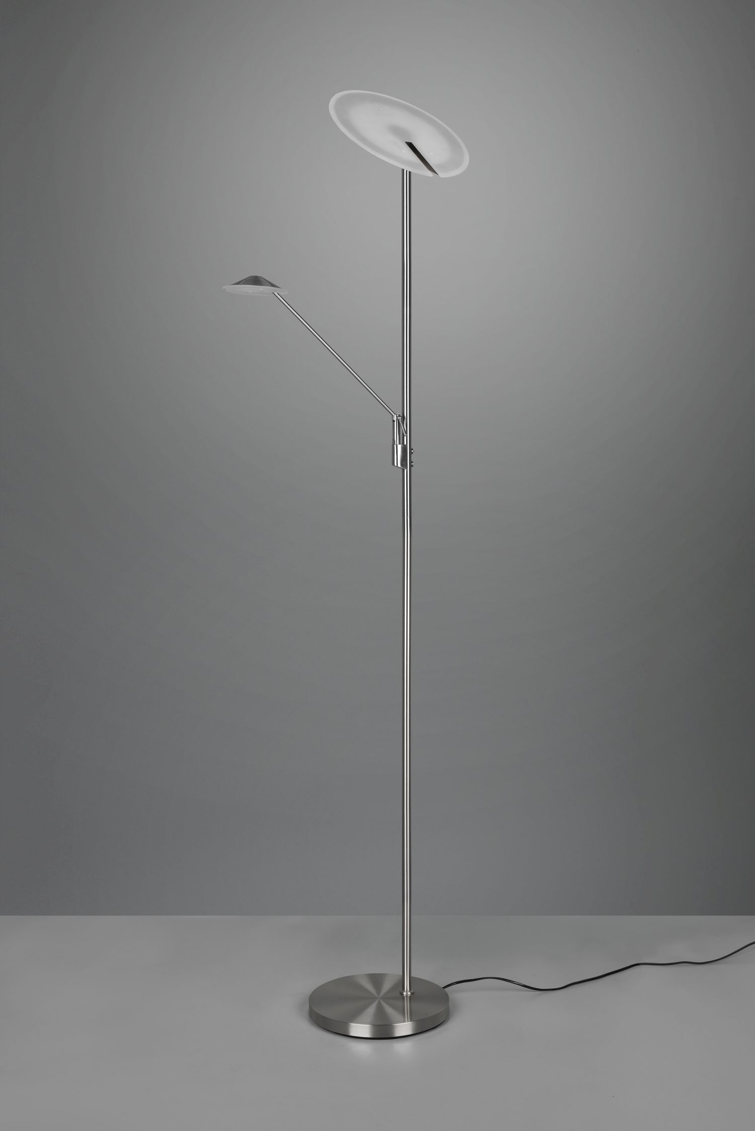 Lampadaire LED flexible à intensité variable 180 cm en nickel Lampe