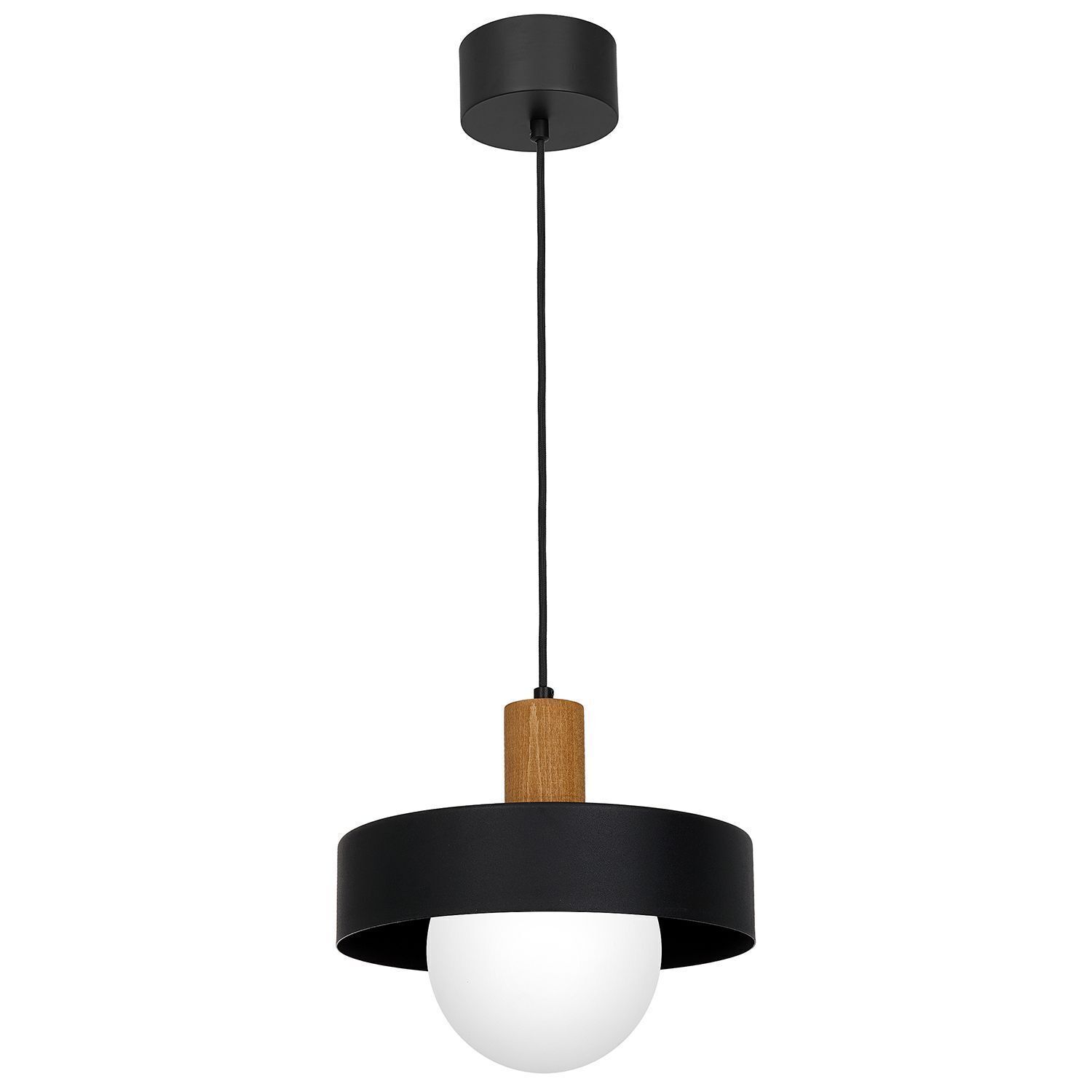 Pendelleuchte blendarm Glas Holz Metall Ø29 cm Modern Lampe, Kronleuchter, Deckenleuchte
