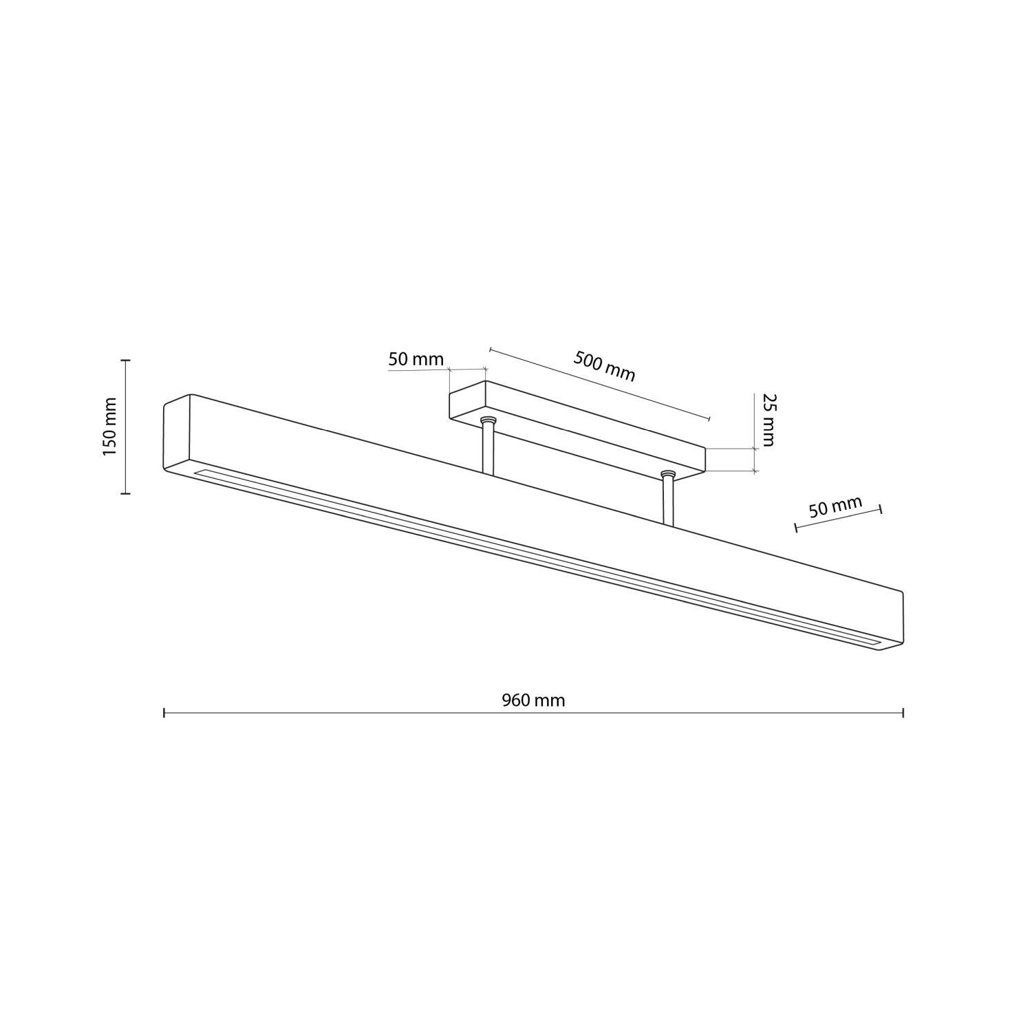 Plafonnier LED bois métal 3000 K blanc chaud 2807 lm 96 cm