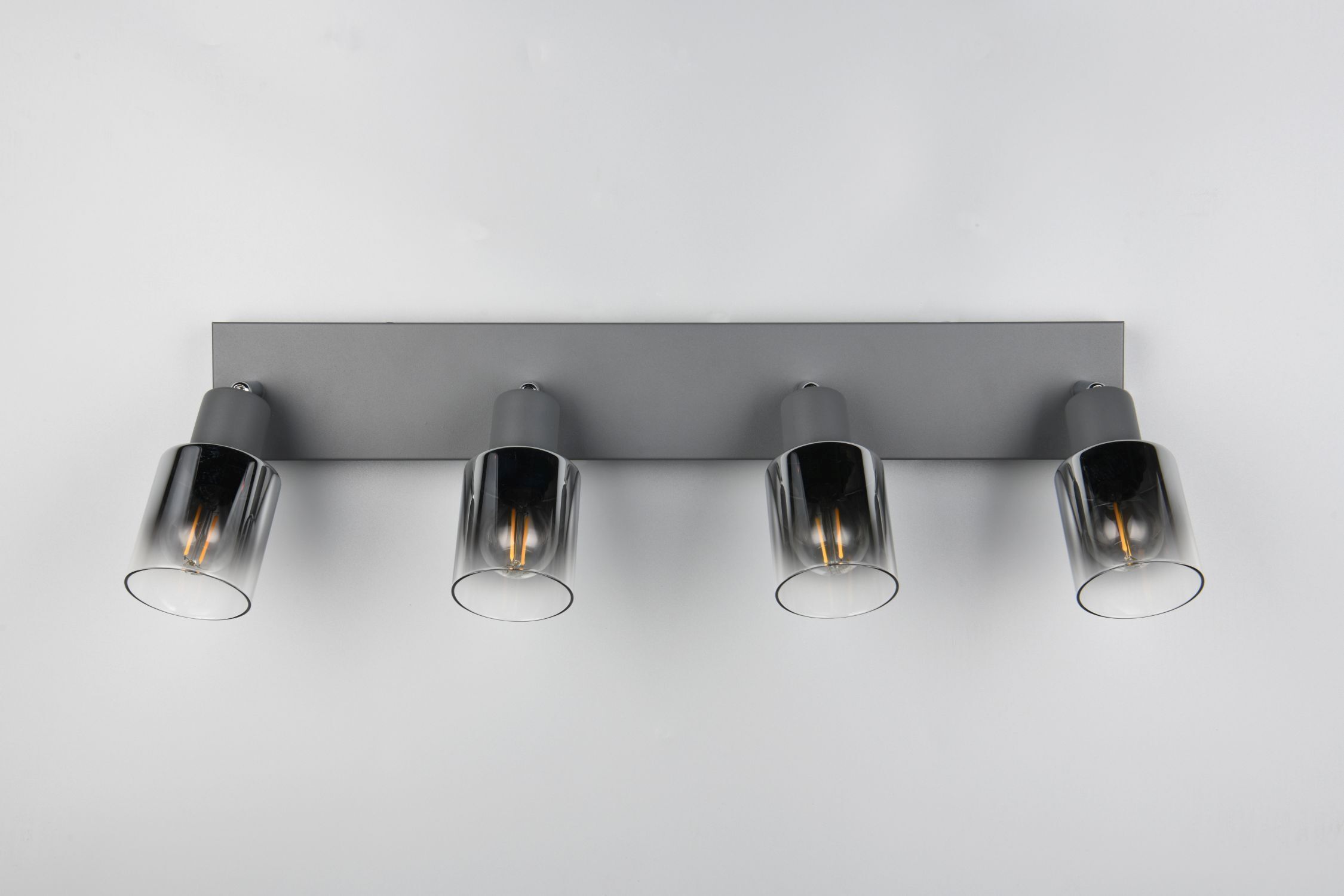 Verstellbarer Deckenspot Rauchglas Metall E14 58,5 cm Deckenleuchte, Leuchte