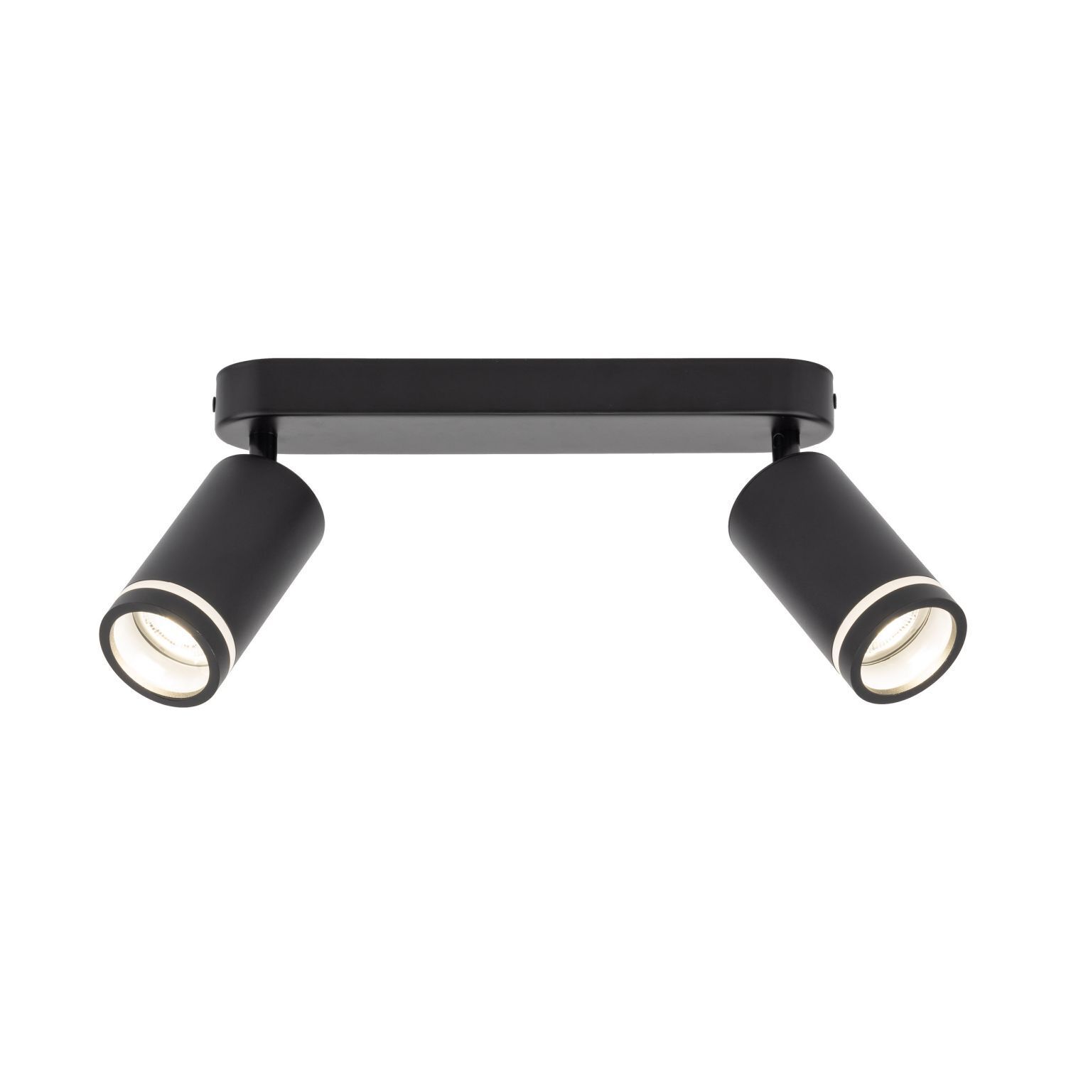 Deckenstrahler Metall 43,5cm lang Schwarz 2-flammig GU10