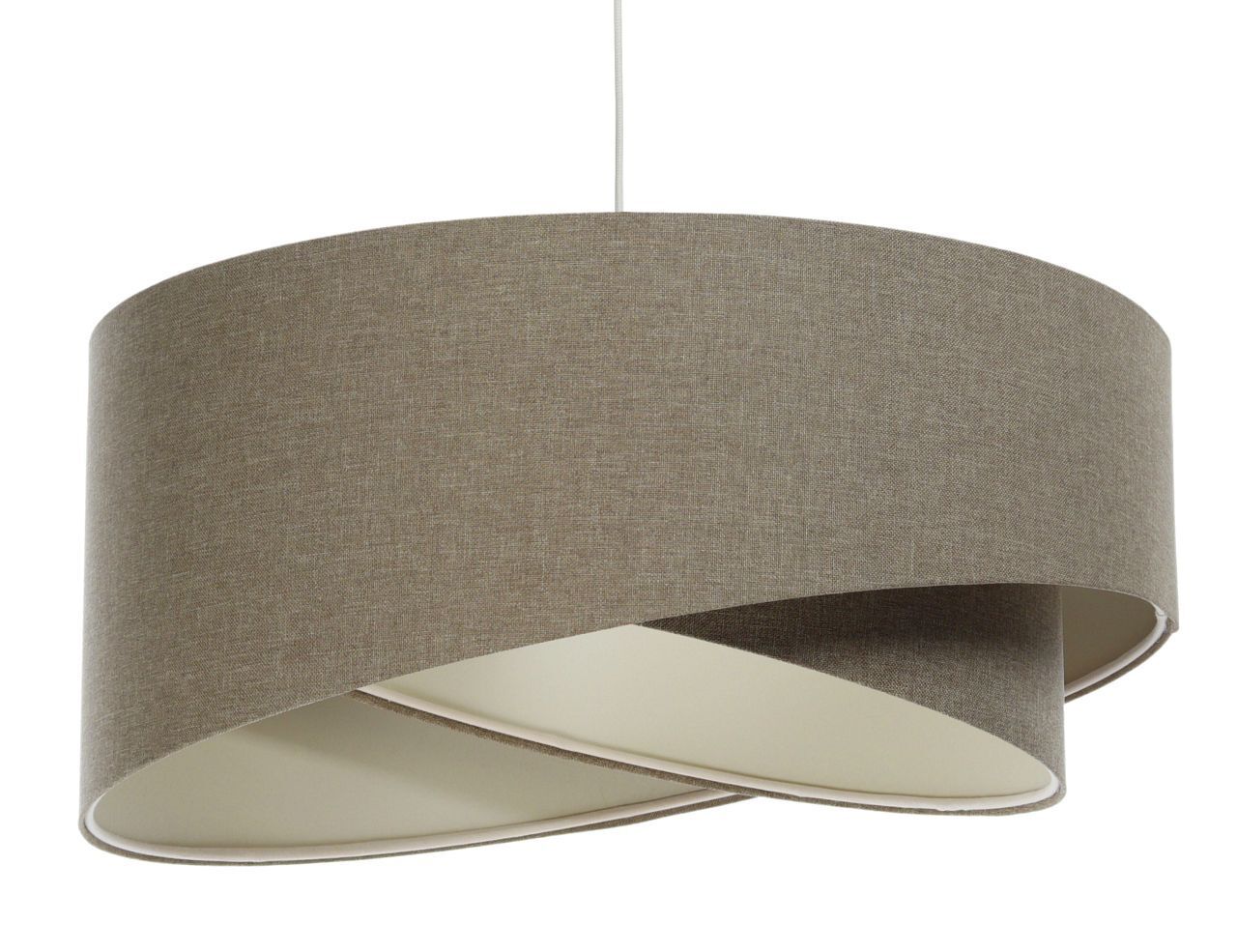 Lampe à suspendre Moderne E27 ronde D : 40 cm Marron Tissu Boho